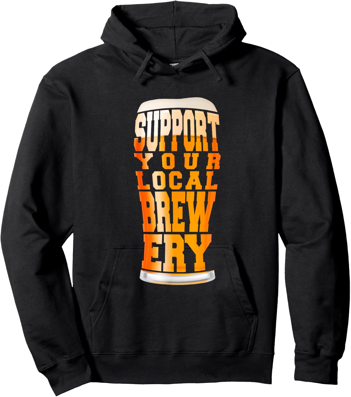 Support Your Local Brewery Craft Beer Pint Hoodie - Hoodie | Black