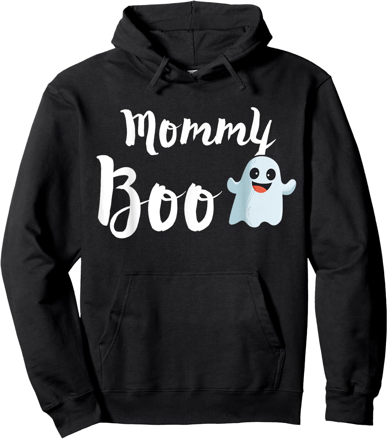 Mommy Boo Halloween Family Matching Ghost Mom Shirt Hoodie - Hoodie | Black