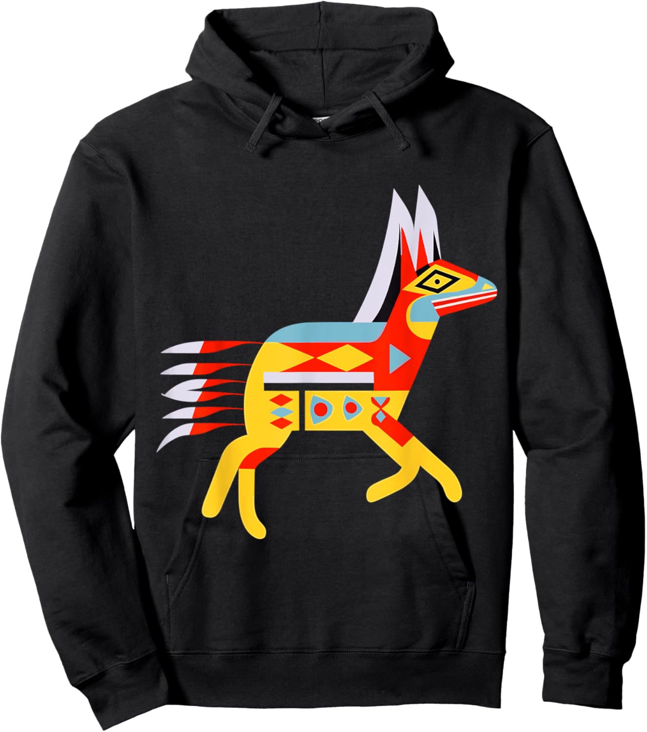 Pacific Northwest Coastal Art Native American Running Wolf Hoodie - Hoodie | Black