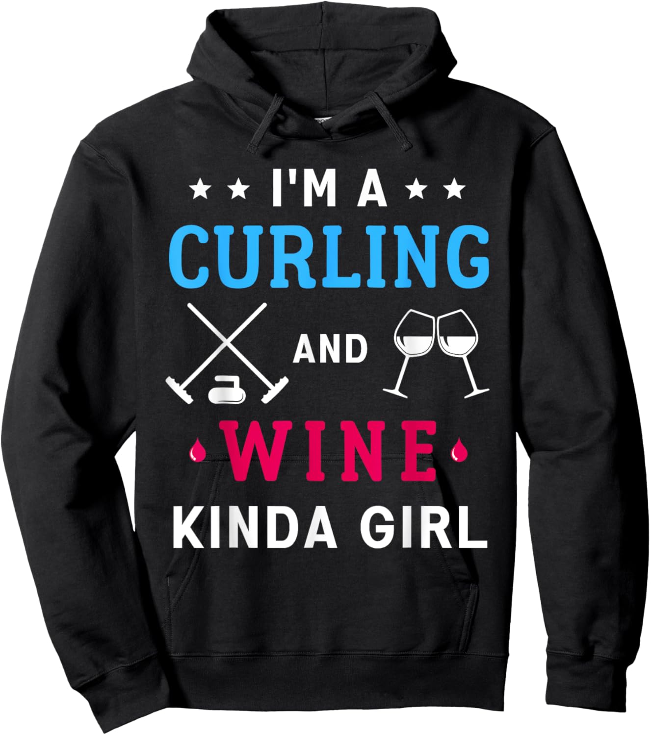 Curling And Wine Curler Team Women Funny Curling Sport Hoodie - Hoodie | Black