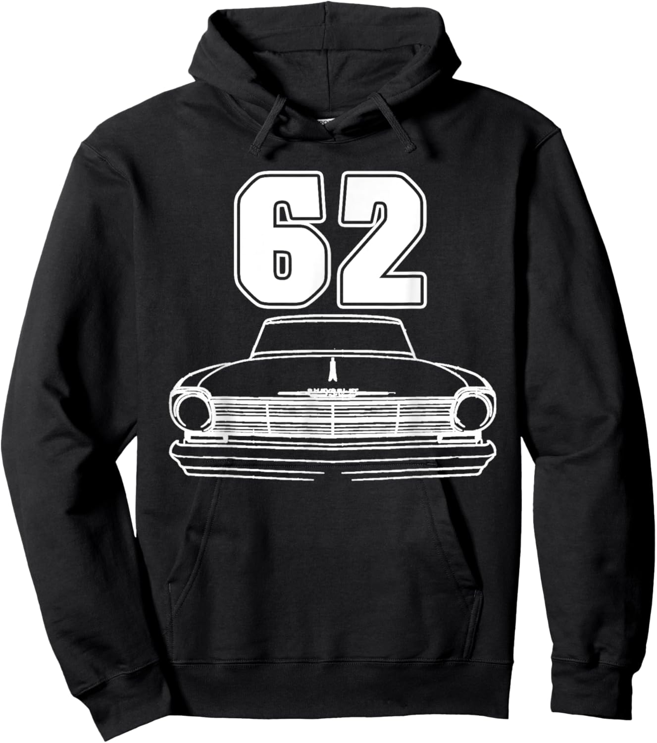 1962 62 Chevys Nova 2 Classic Car Old School Muscle Car Hoodie - Hoodie | Black
