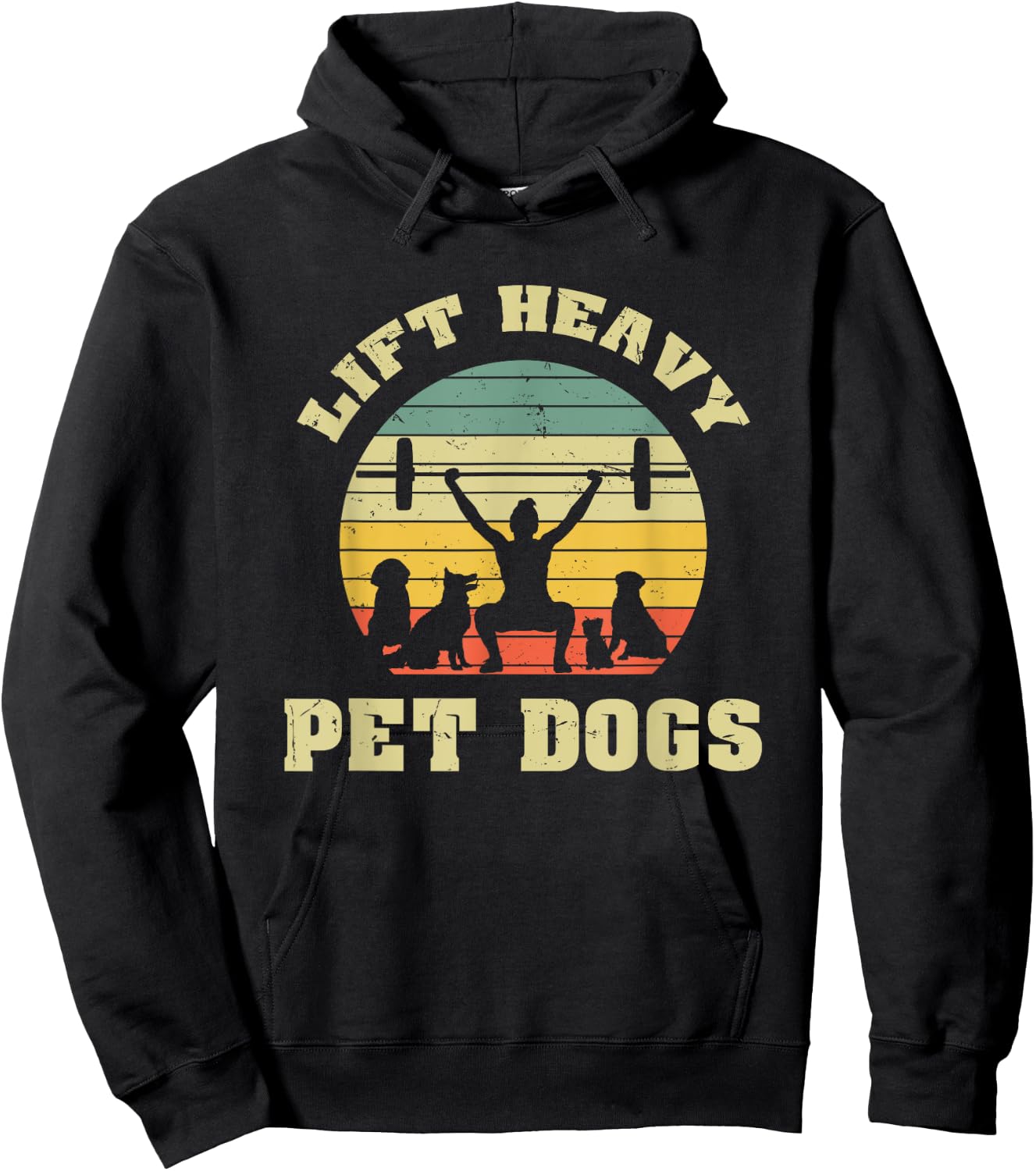 Lift heavy. Pet Dogs. I Retro Gift for dog lovers Men Women Hoodie - Hoodie | Black