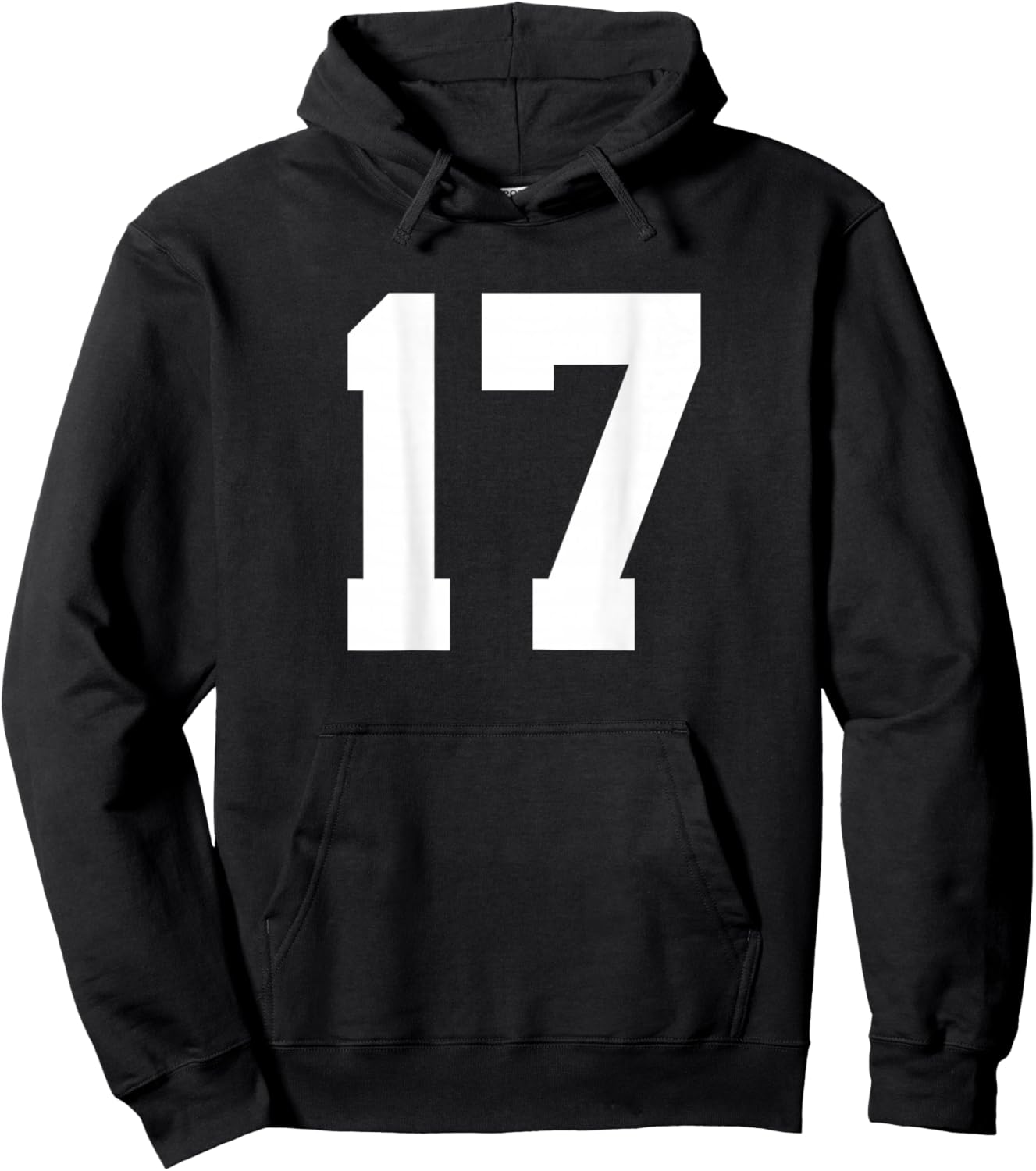 Number 17 (On Back) Sports Team Jersey Hoodie - Hoodie | Black