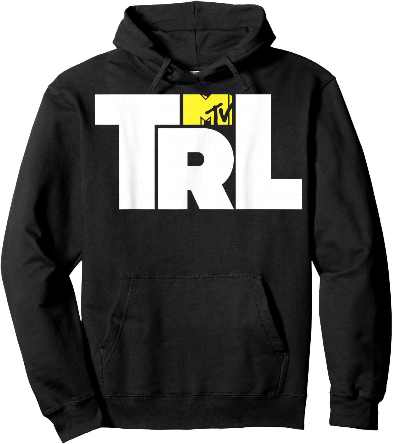 MTV TRL Simple Mid Chest Logo Graphic Hoodie - Hoodie | Black