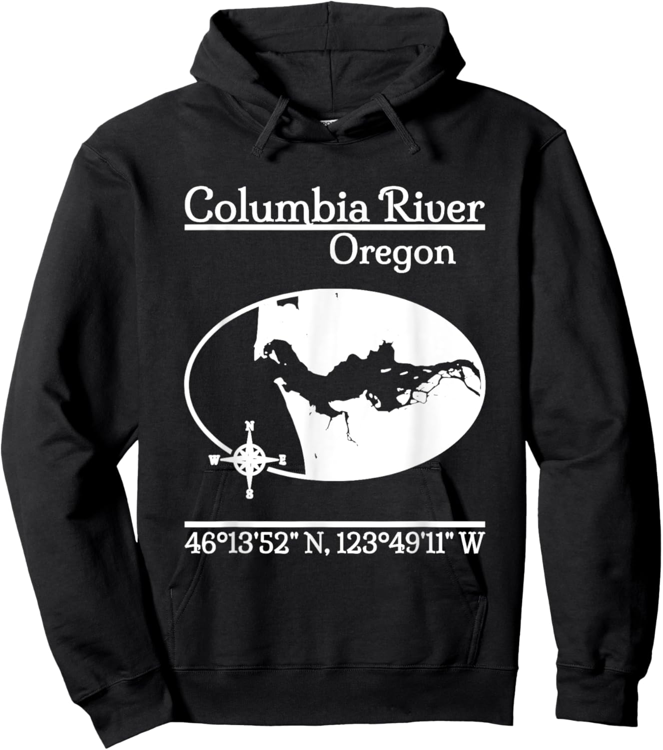 Columbia River - Oregon Hoodie - Hoodie | Black