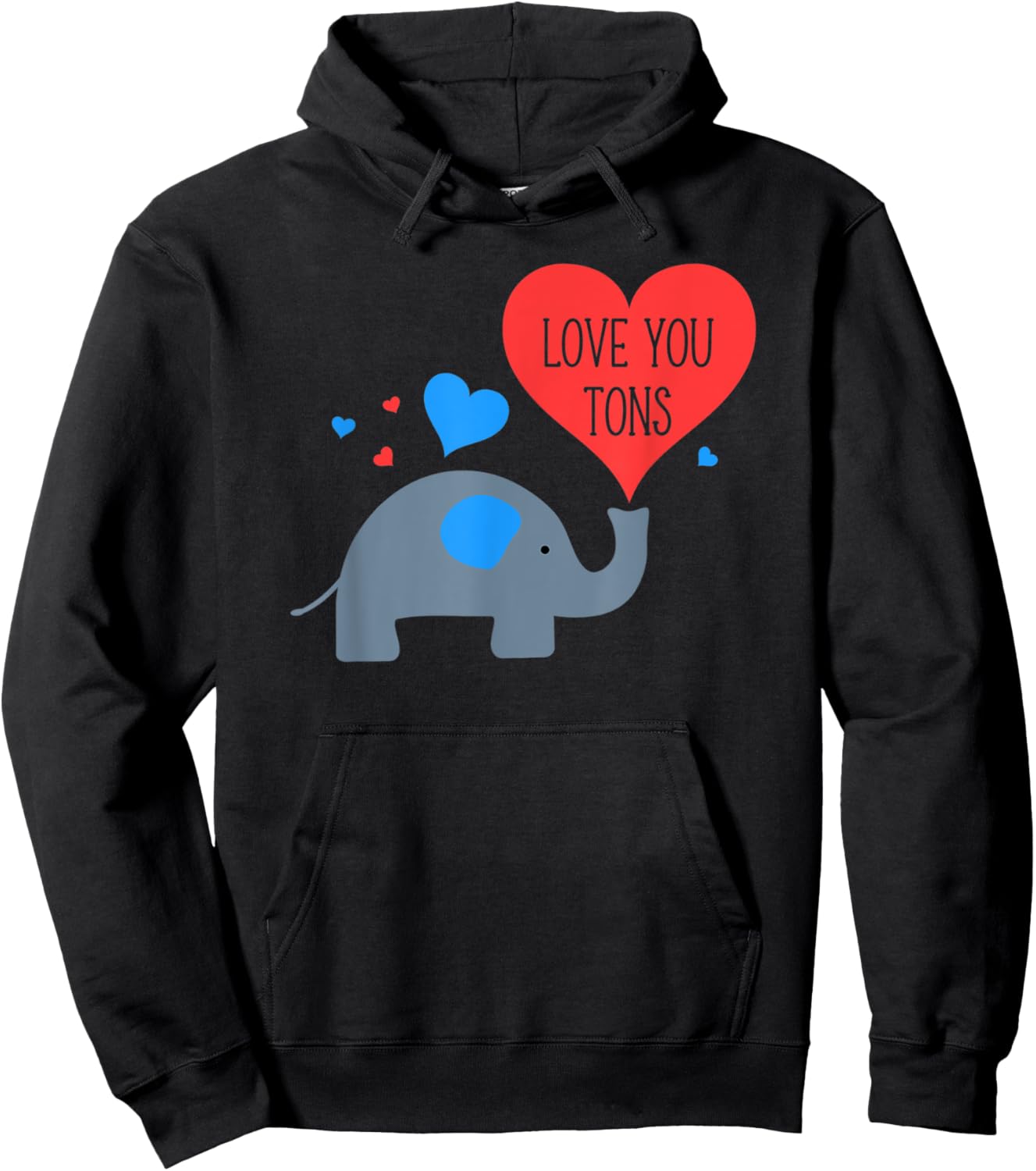 Love You Tons Elephant Hoodie - Hoodie | Black