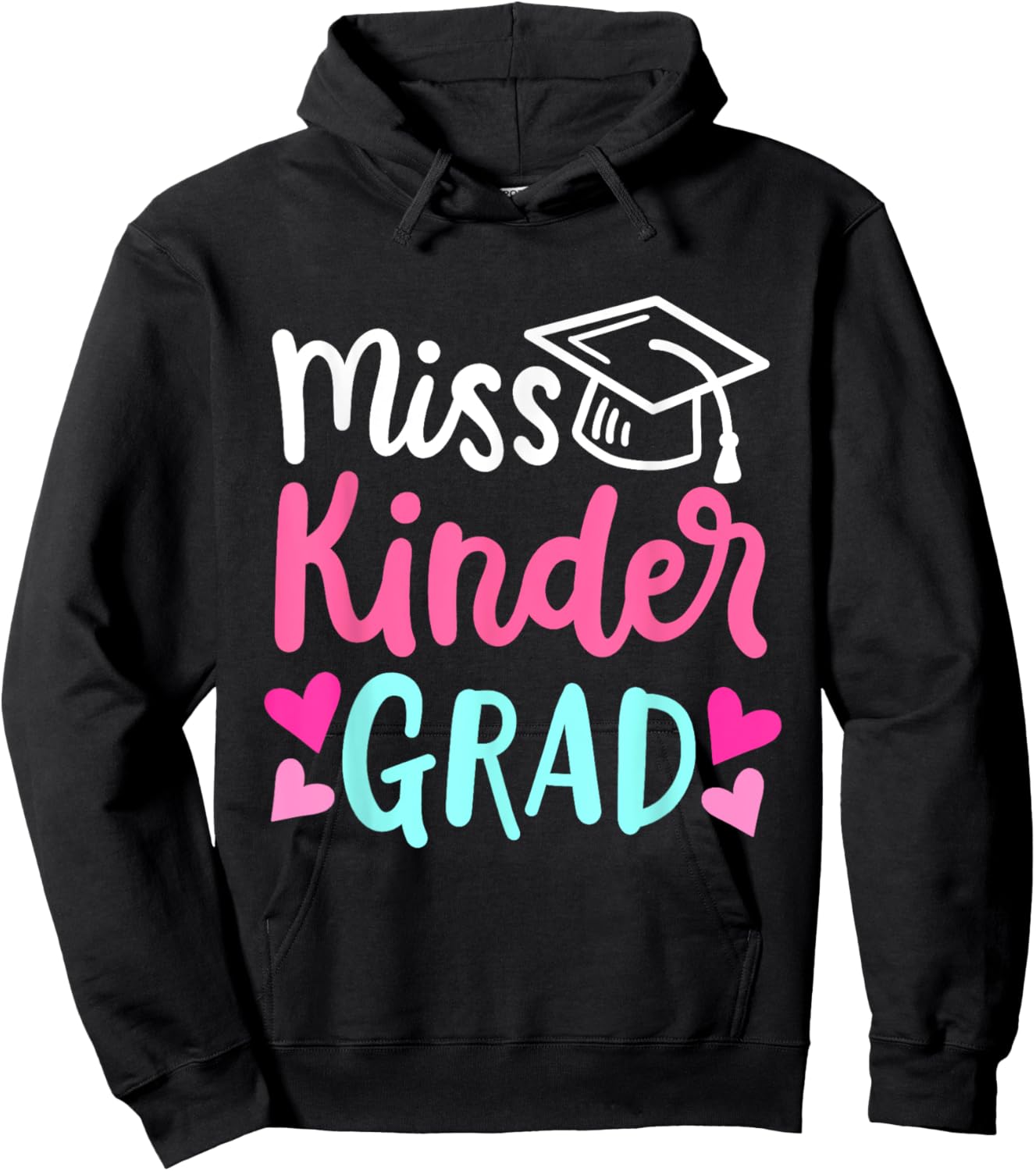 Girls Kindergarten Outfit Last Day of School 2025 Grad Hoodie - Hoodie | Black