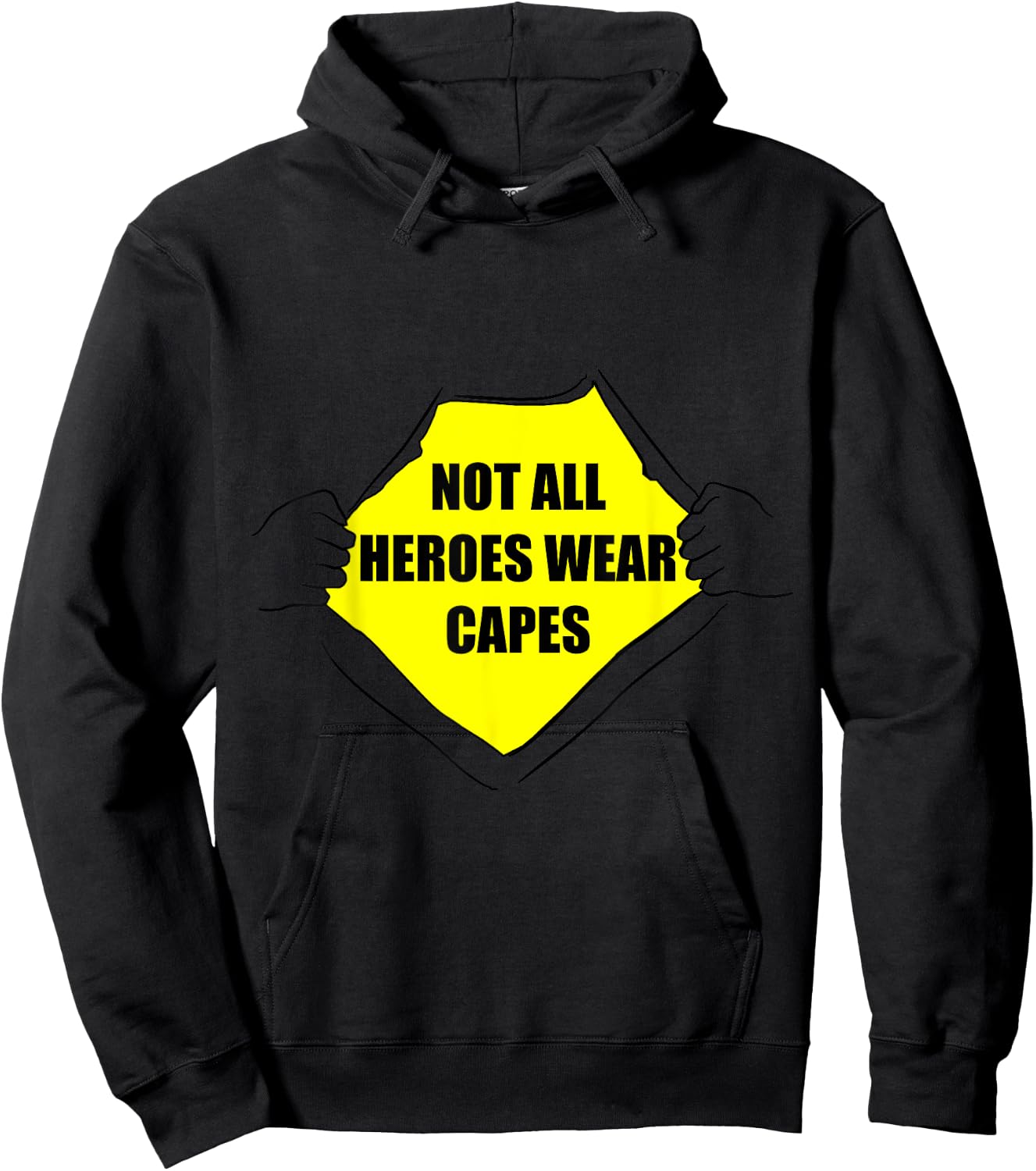Not All Heroes Wear Capes Shirt for Dad Mom Essential Worker Hoodie - Hoodie | Black