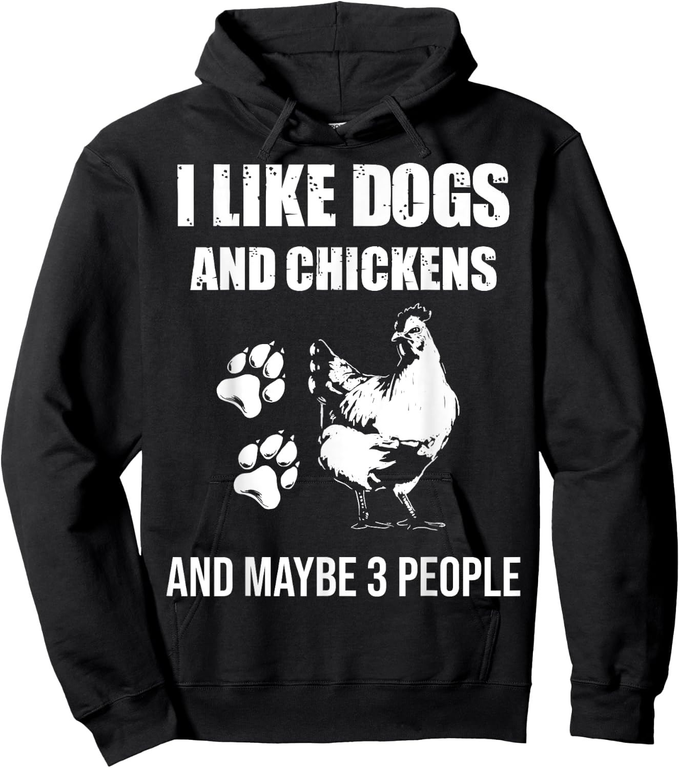 I Like Dogs And Chickens Maybe 3 People Vintage Hoodie - Hoodie | Black