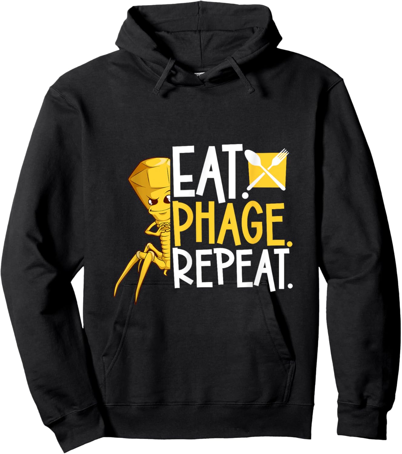 Eat Phage Repeat - Bacteriophage Hoodie - Hoodie | Black