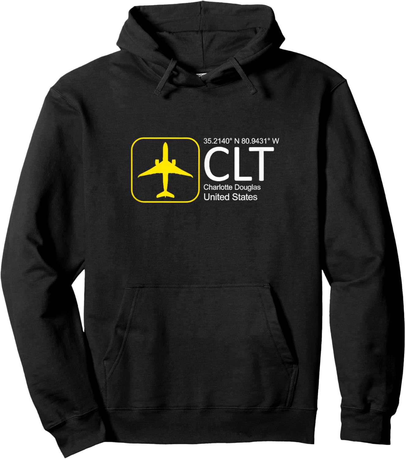 CLT Skyline Style: Charlotte Airport Merch Hoodie - Hoodie | Black