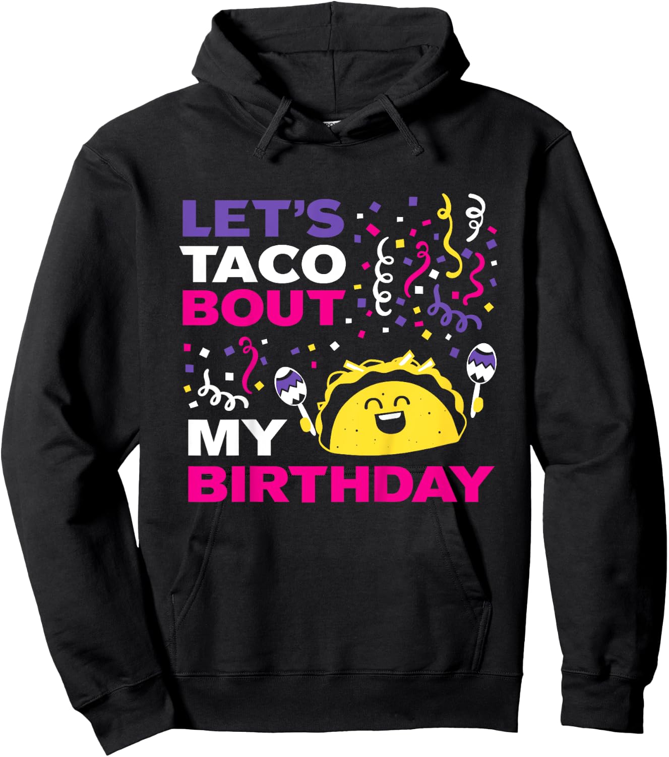 Kids Party Shirt for Birthday Girl | Taco Fiesta Theme Hoodie - Hoodie | Black