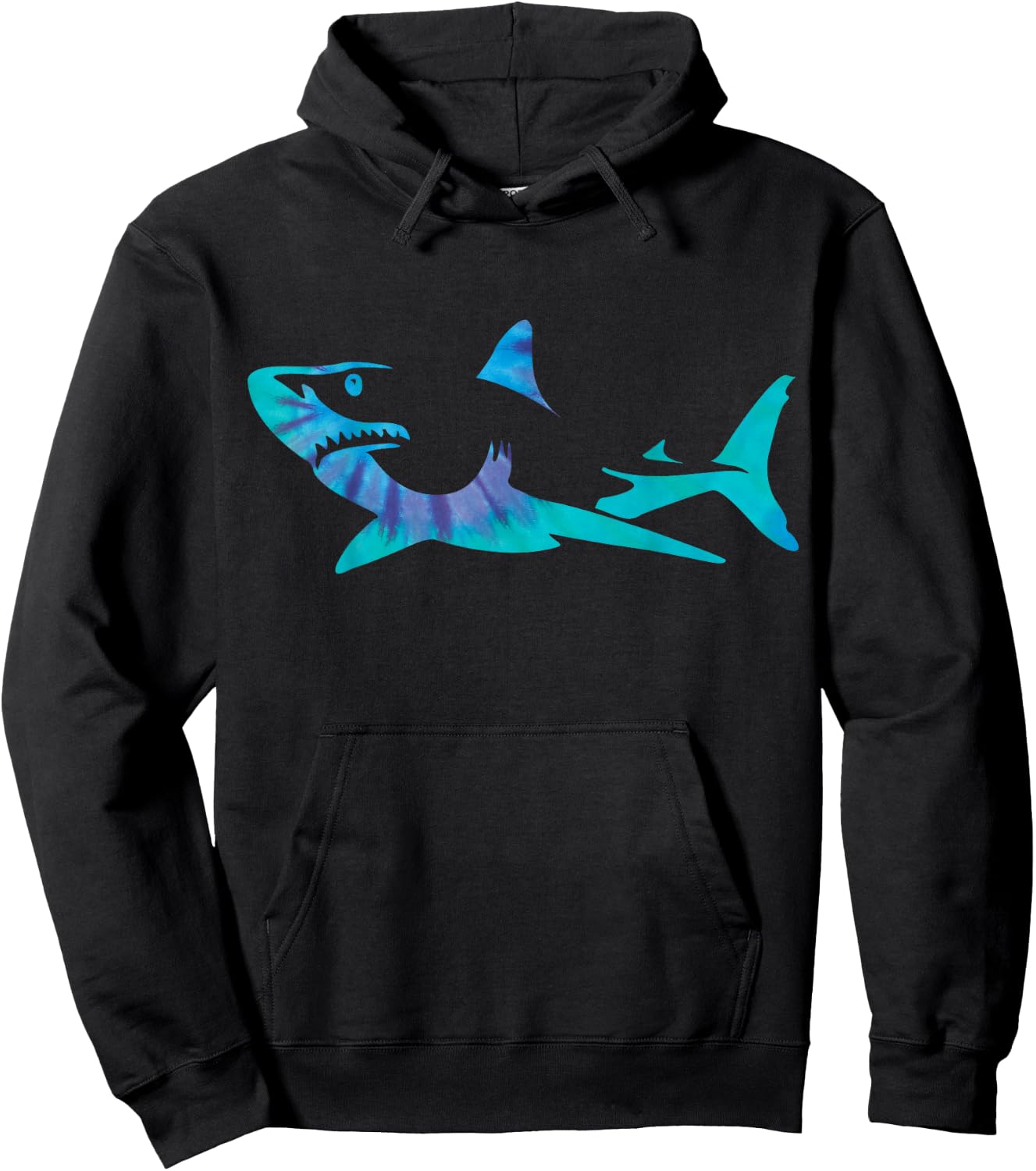 Shark Tie Dye Great White Shark Hoodie - Hoodie | Black