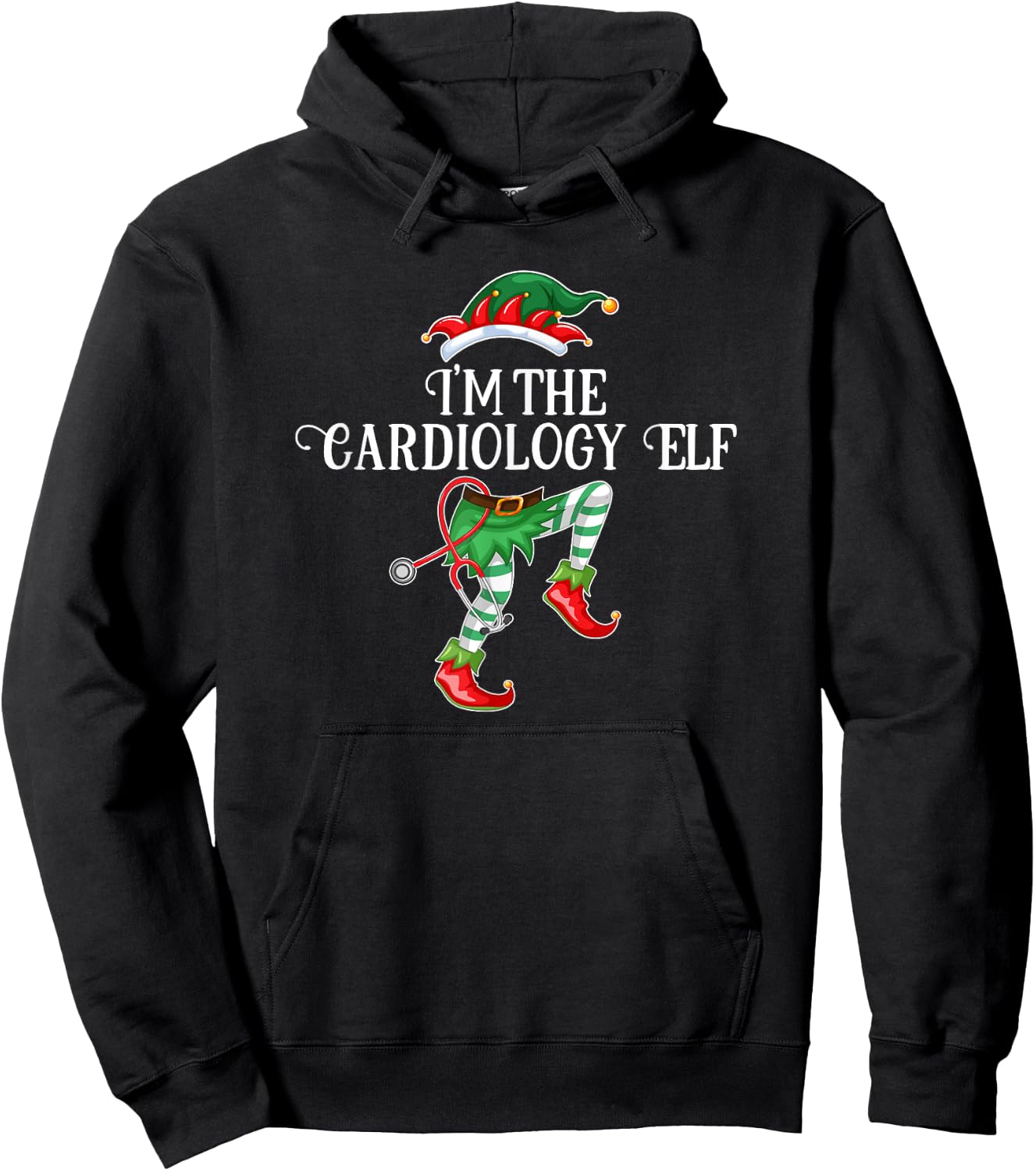 Im the Cardiology Elf Christmas Matching Medical Staff Gift Hoodie - Hoodie | Black
