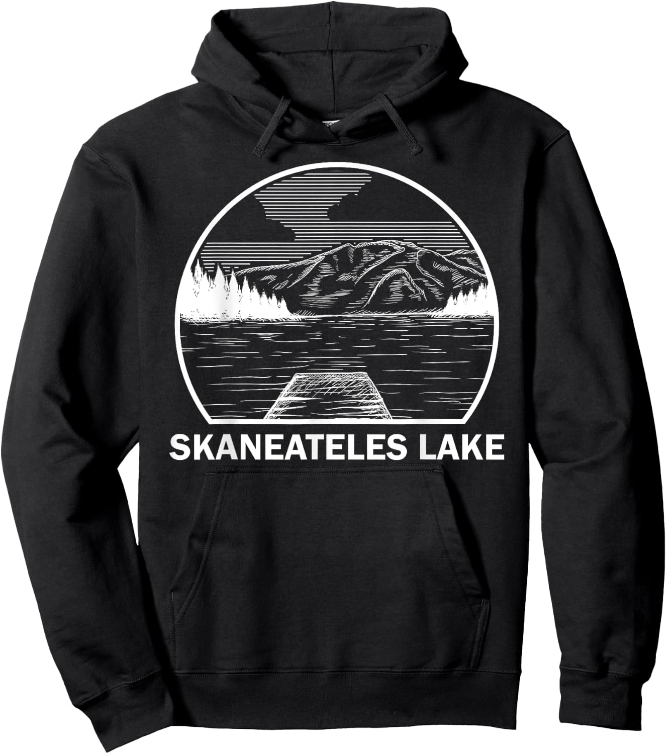 SKANEATELES LAKE NEW YORK Funny Fishing Camping Summer Gift Hoodie - Hoodie | Black