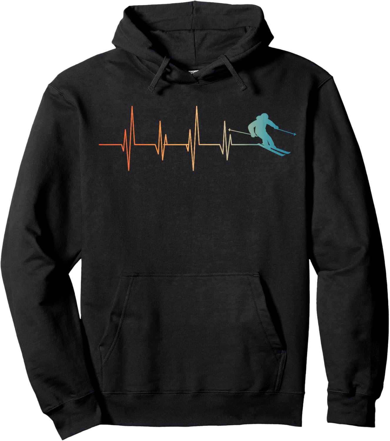 Funny Nordic Ski Art Women Kids Skier Team Skiing Hoodie - Hoodie | Black
