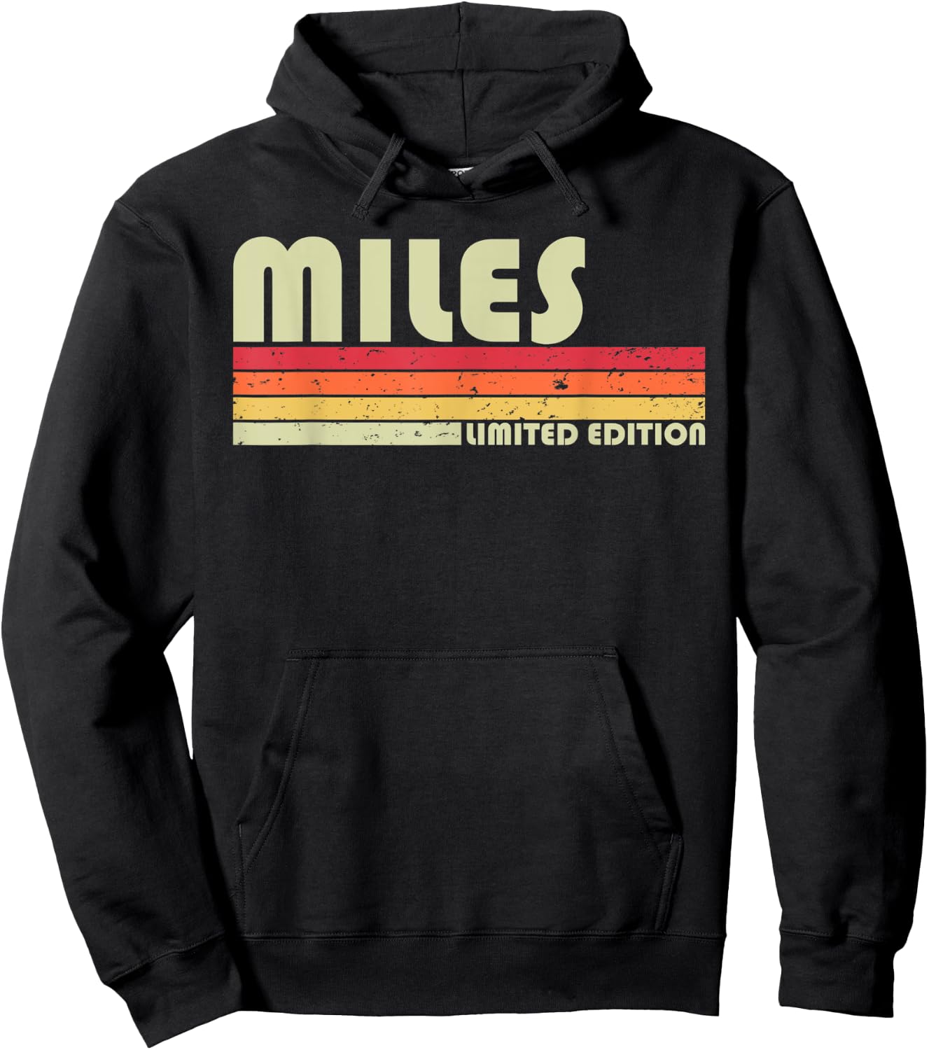 Custom Men Dad Boy Husband Christmas 80s 90s Style Miles Gift Name Personalized Funny Retro Vintage Birthday Hoodie - Hoodie | Black