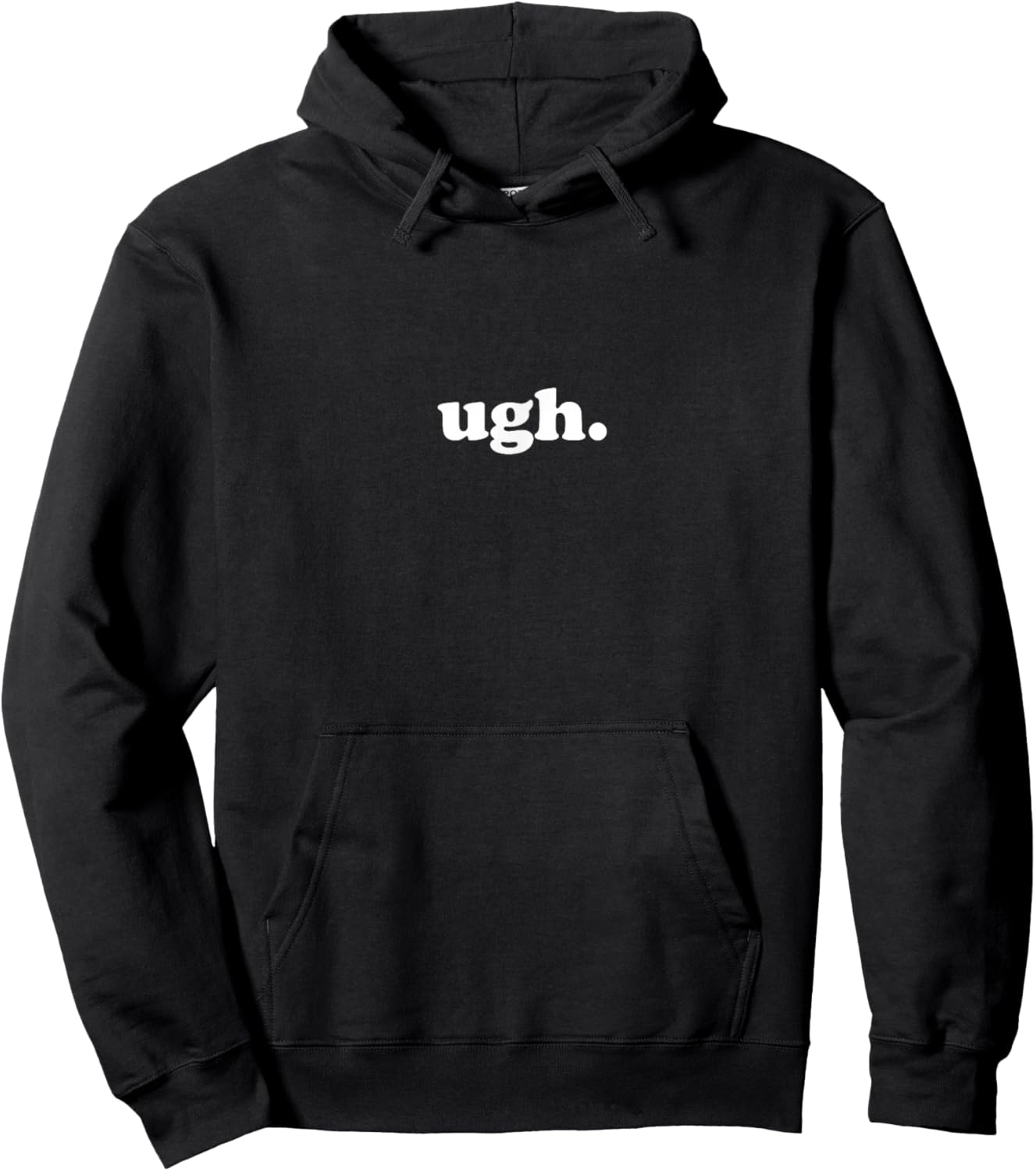 Ugh Simple Retro Text Graphic Hoodie - Hoodie | Black