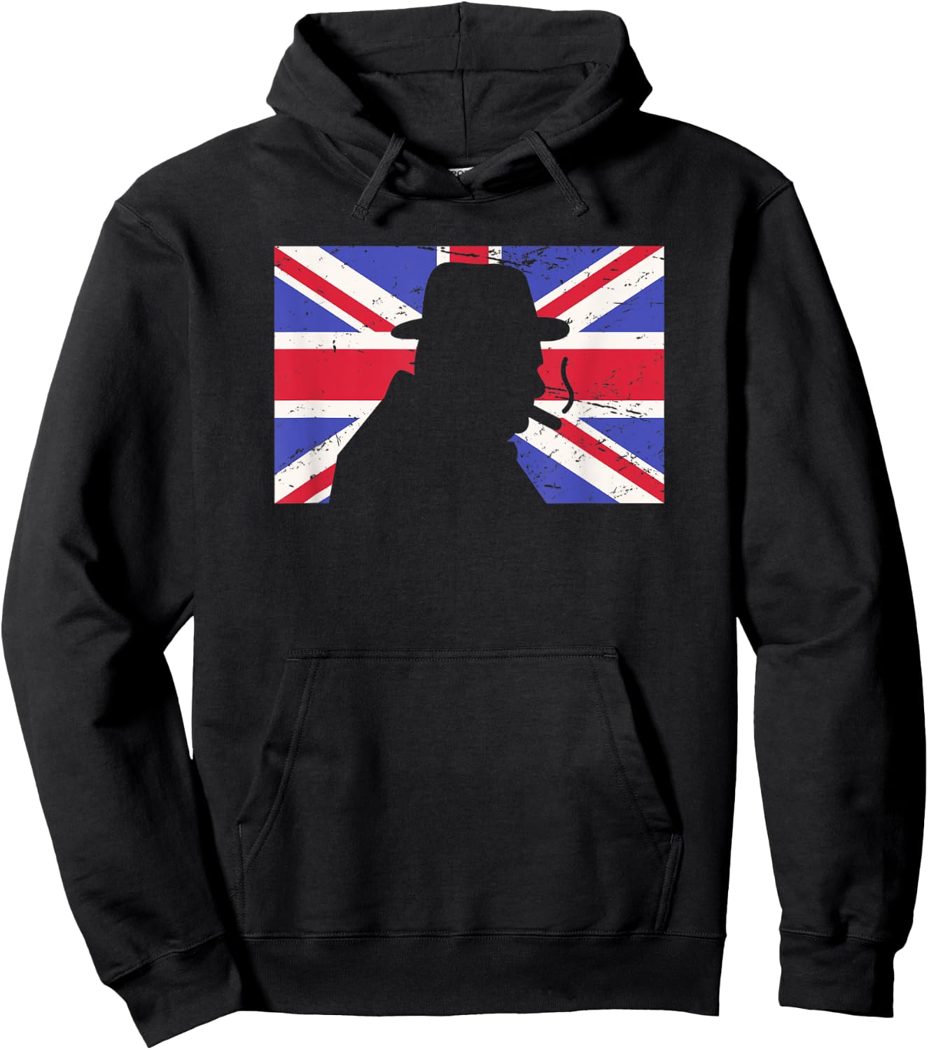 Winston Churchill / WWII Battle of Britain UK Flag Hoodie - Hoodie | Black