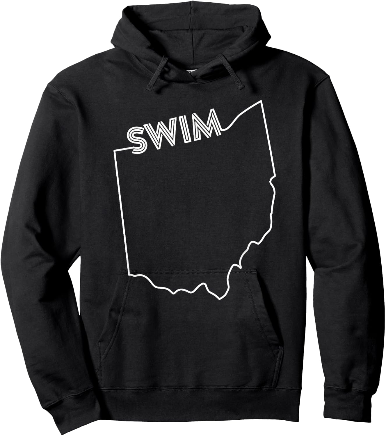 State of Ohio Outline with Swim Text ABN579b Hoodie - Hoodie | Black