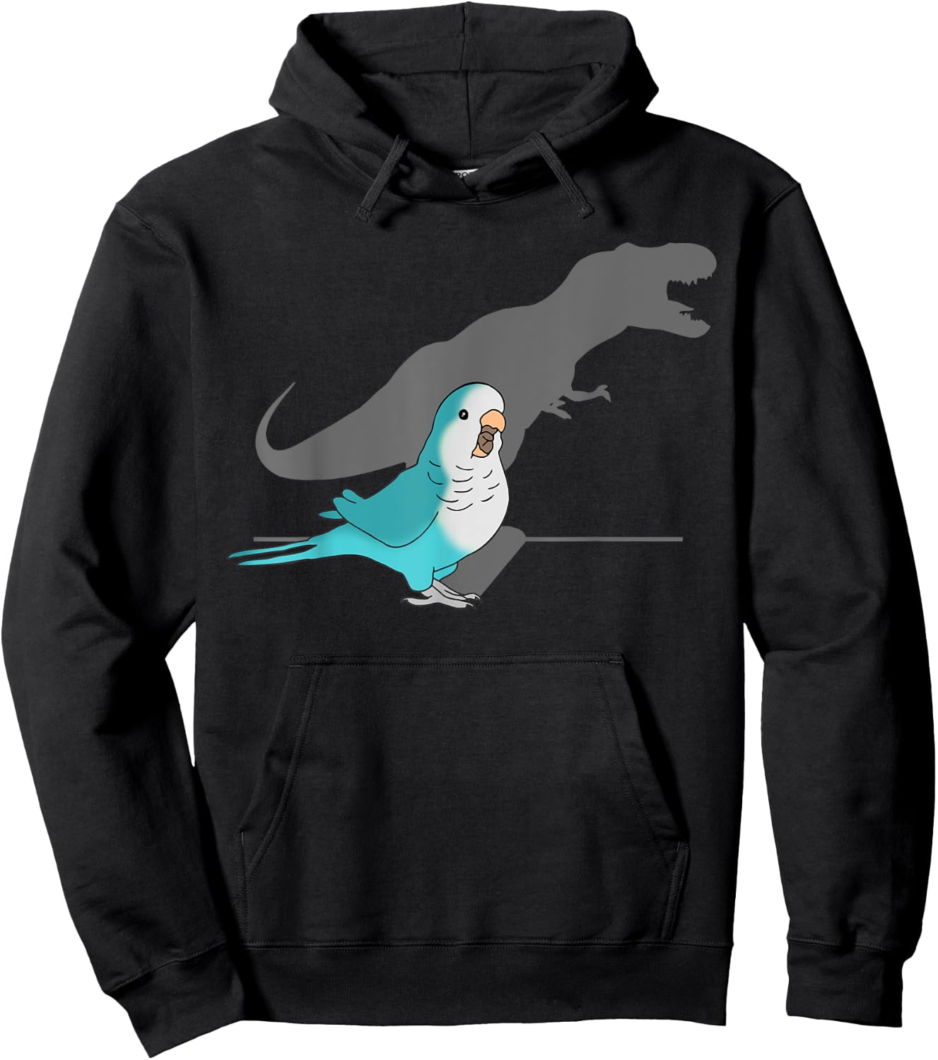 T-rex Blue Monk Parakeet, Funny Birb memes, Screaming Parrot Hoodie - Hoodie | Black