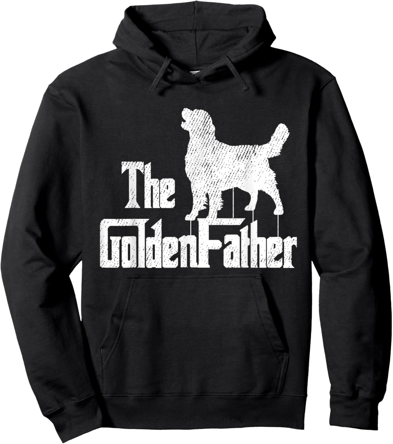 Golden Retriever Dog Fathers Day Funny Doggie Puppy Daddy Hoodie - Hoodie | Black