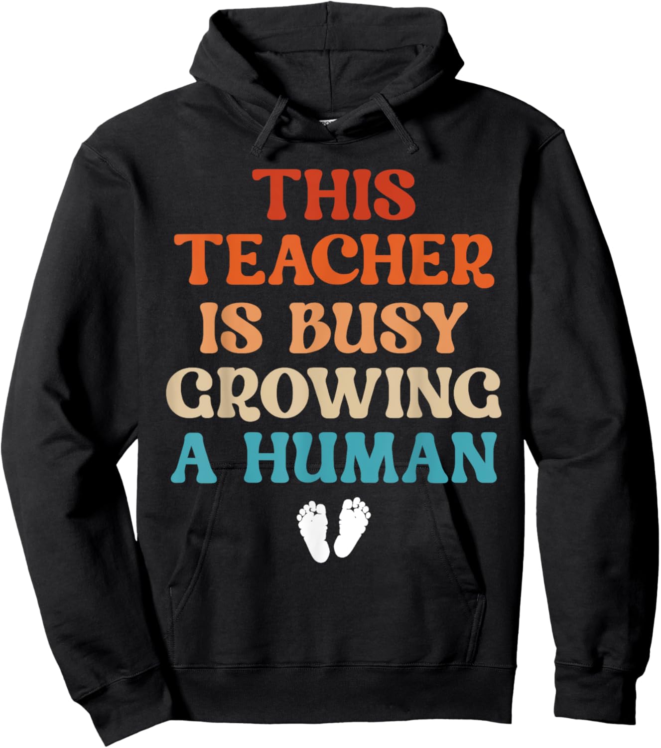 Teacher Pregnancy Announcement Idea Cute Pregnant Teacher Hoodie - Hoodie | Black