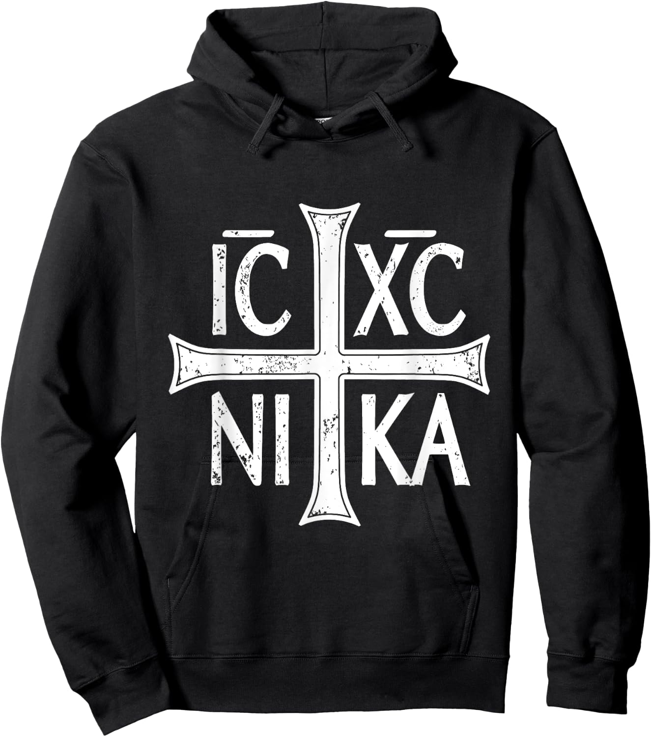 ICXC NIKA Cross Christogram Orthodox Eastern Christian Hoodie - Hoodie | Black