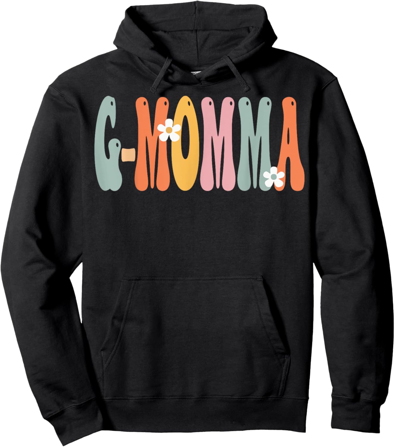 G-MOMMA Retro Groovy Mom Cute Mother's Day Funny Grandma Hoodie - Hoodie | Black