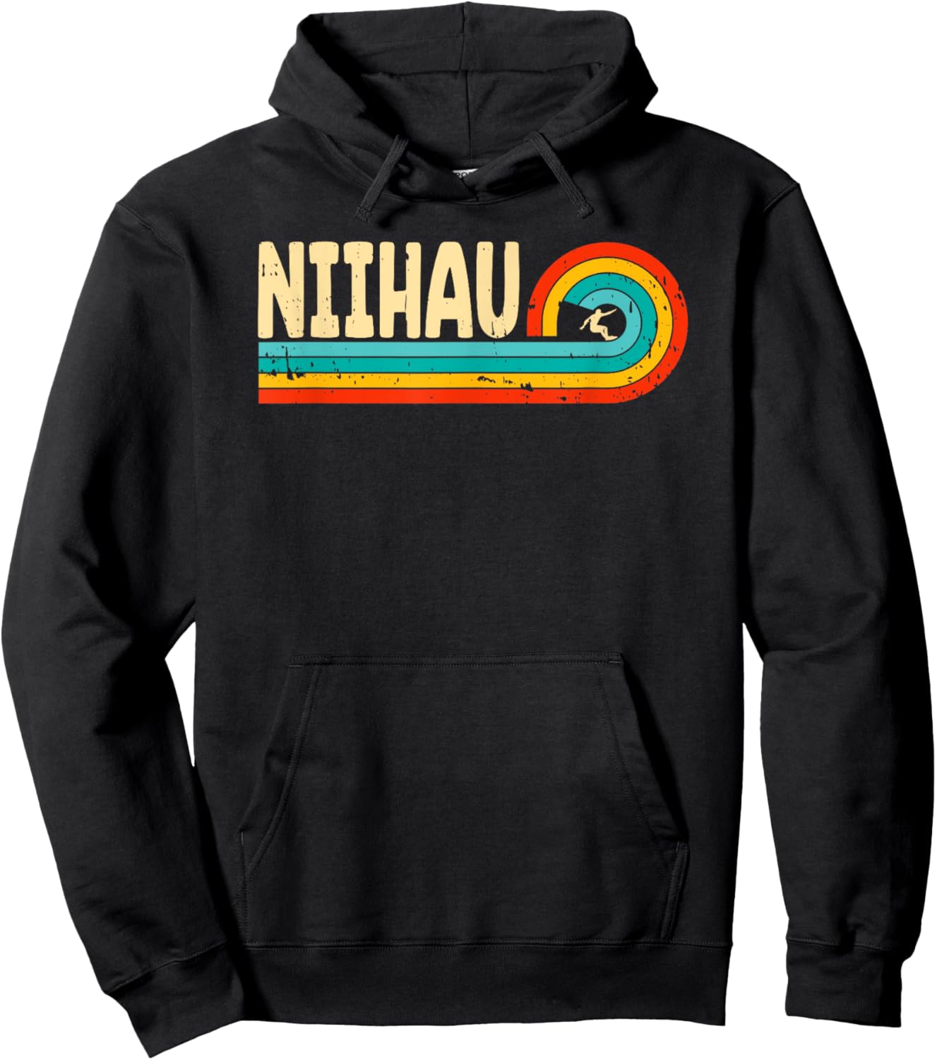 Niihau Surfing Hawaii Hawaiian Islands Vintage Retro Surfer Hoodie - Hoodie | Black