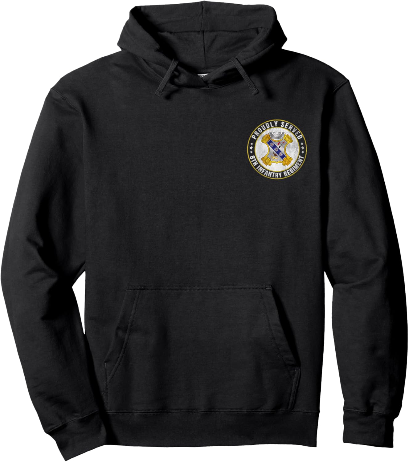 Proudly Served 8th Infantry Regiment Military Veterans Day Hoodie - Hoodie | Black