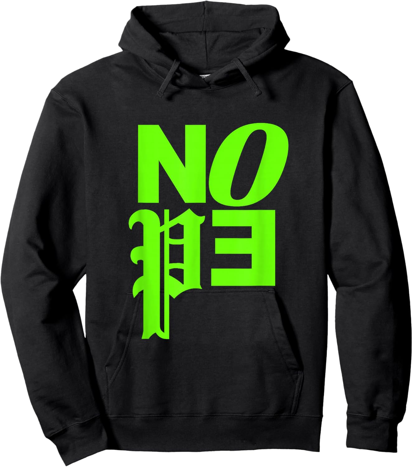 Green Color Nope v2 Green Graphic Hoodie - Hoodie | Black