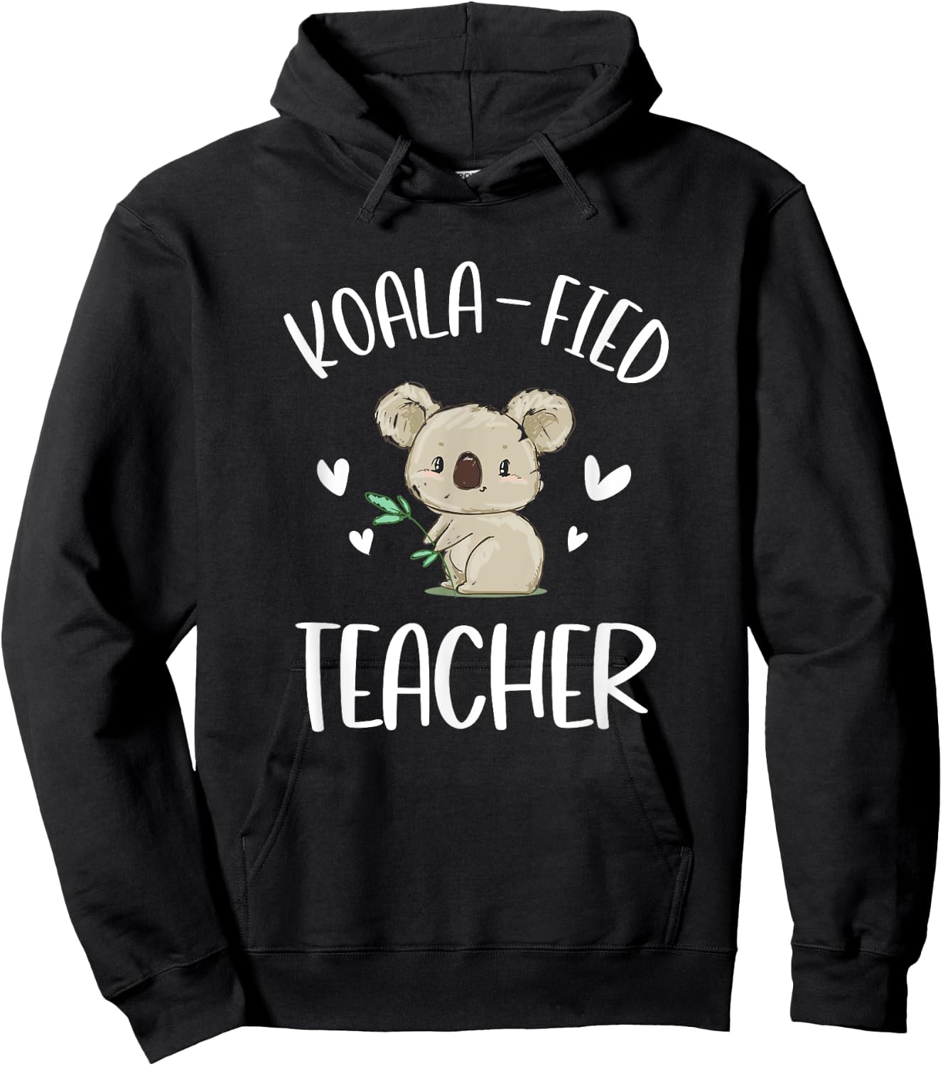 Funny Teacher Shirt, Qualified Teacher, Gift Koala Fied Women Girls Kids Hoodie - Hoodie | Black
