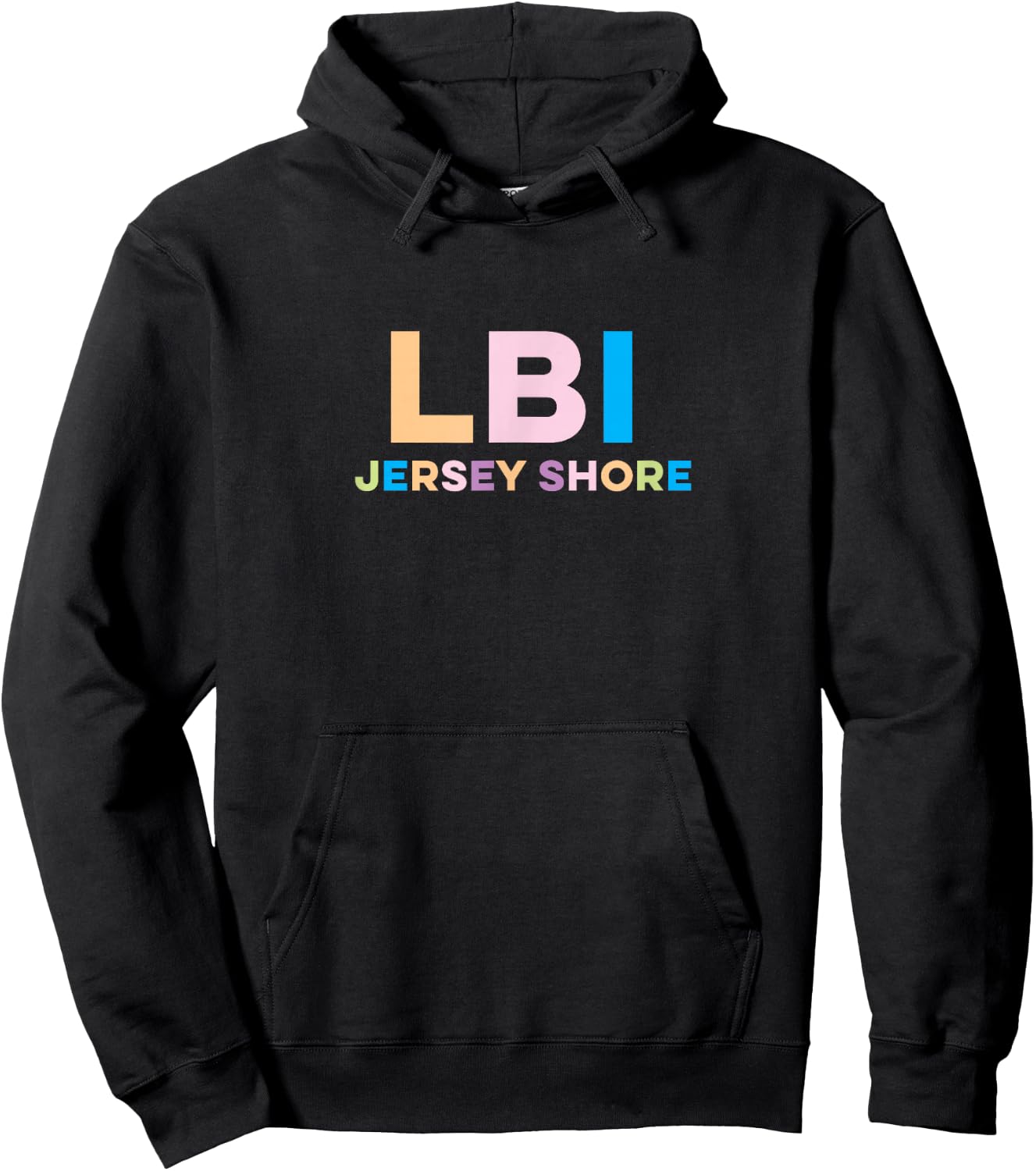 Long Beach Island NJ Colorful Vacation Hoodie - Hoodie | Black