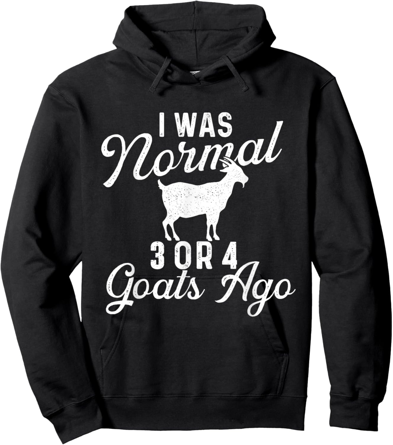 I Was Normal 3 Or 4 Goats Ago - Goat Whisperer Animal Lover Hoodie - Hoodie | Black