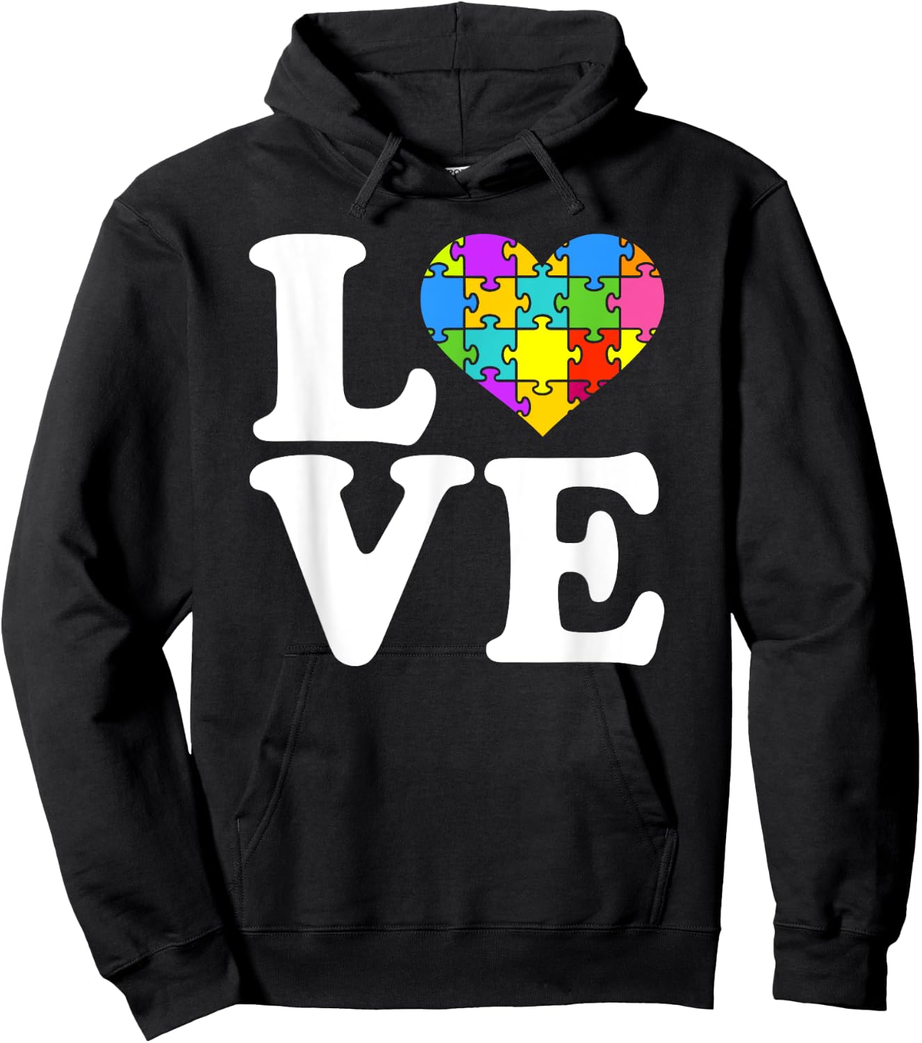 Jigsaw puzzle love Hoodie - Hoodie | Black