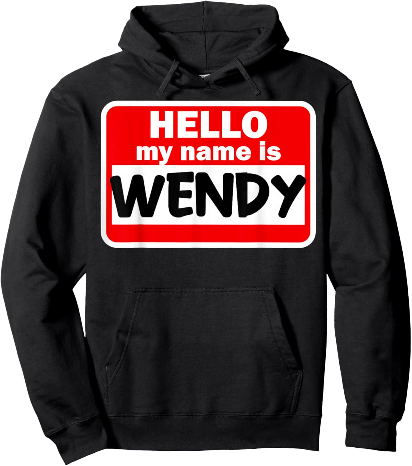 Wendy Hello Hi My Name Is Name On Custom Hoodie - Hoodie | Black
