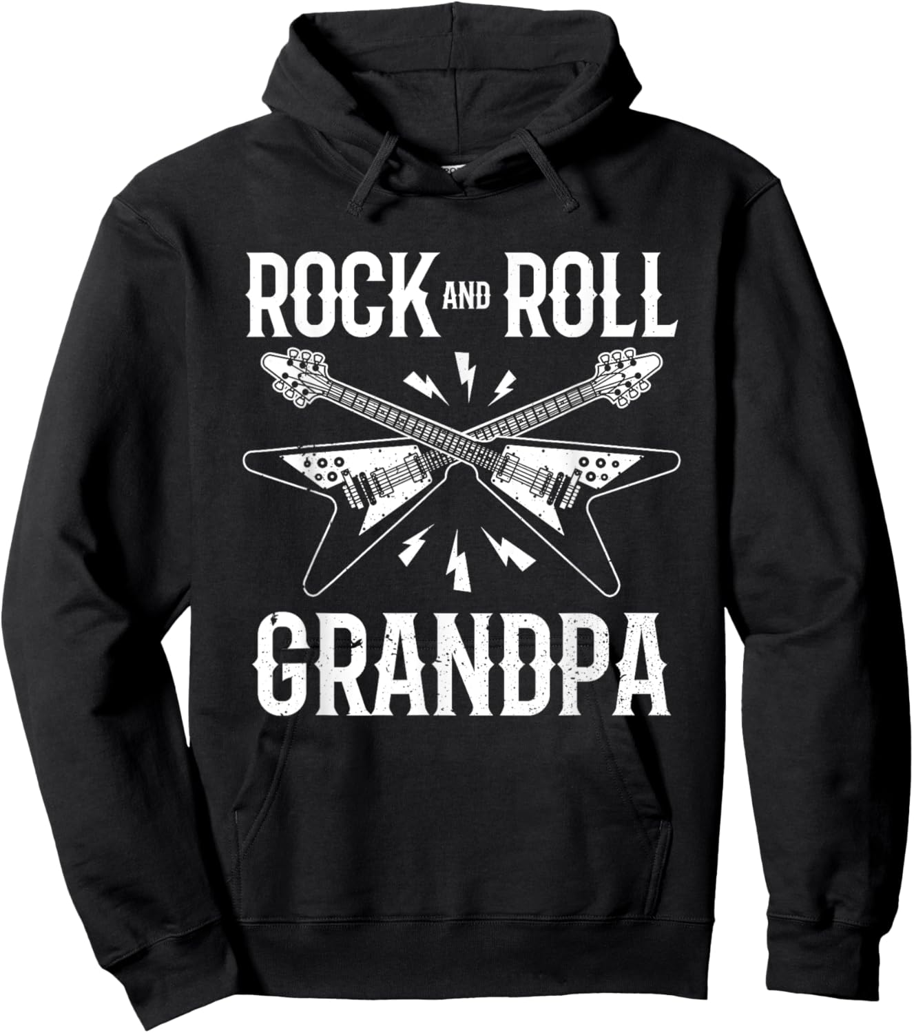 Rock And Roll Grandpa Vintage Band Punk Rock Design Rockstar Hoodie - Hoodie | Black