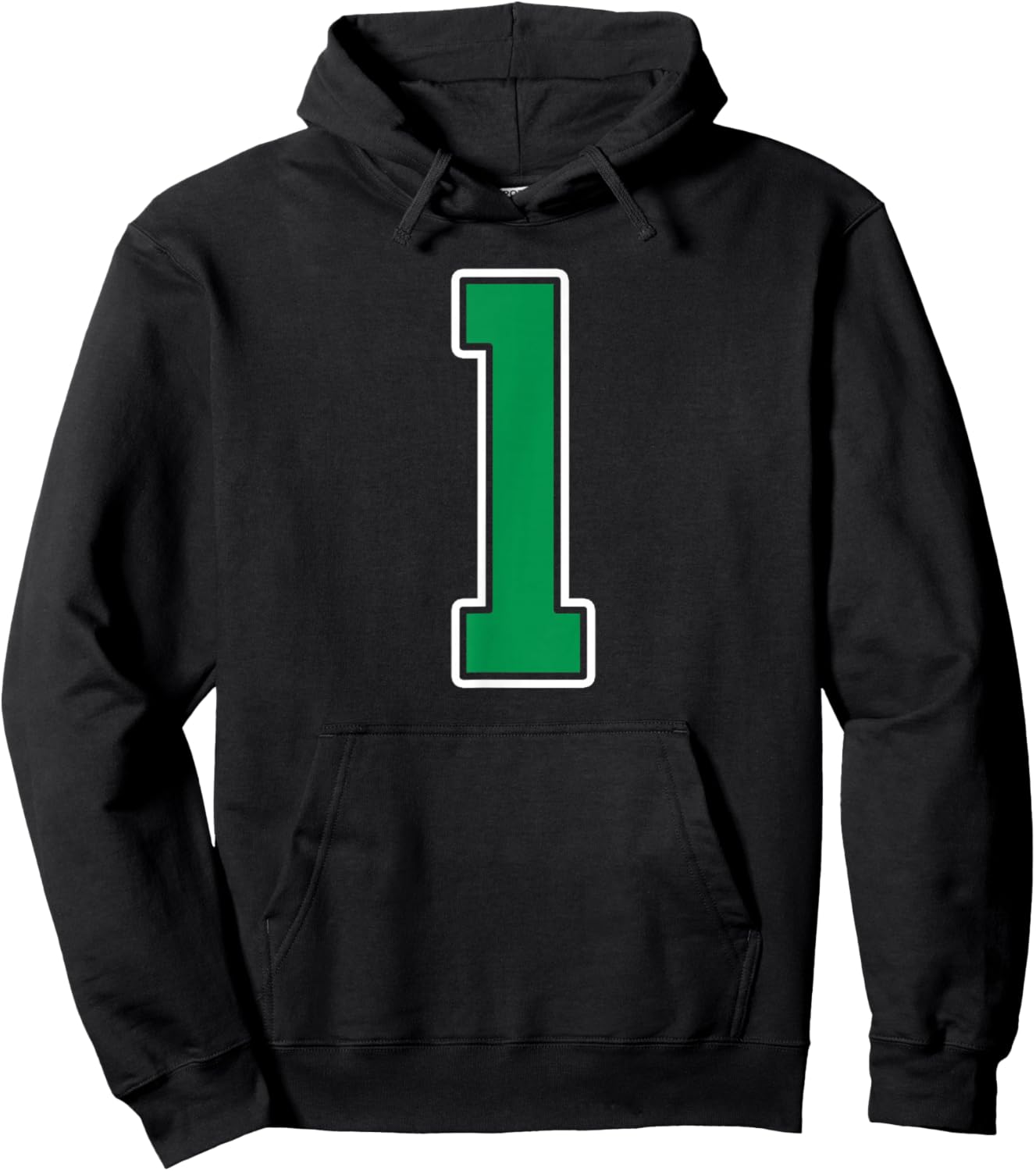 Kelly Green White Number 1 Jersey Player Uniform #1 Hoodie - Hoodie | Black