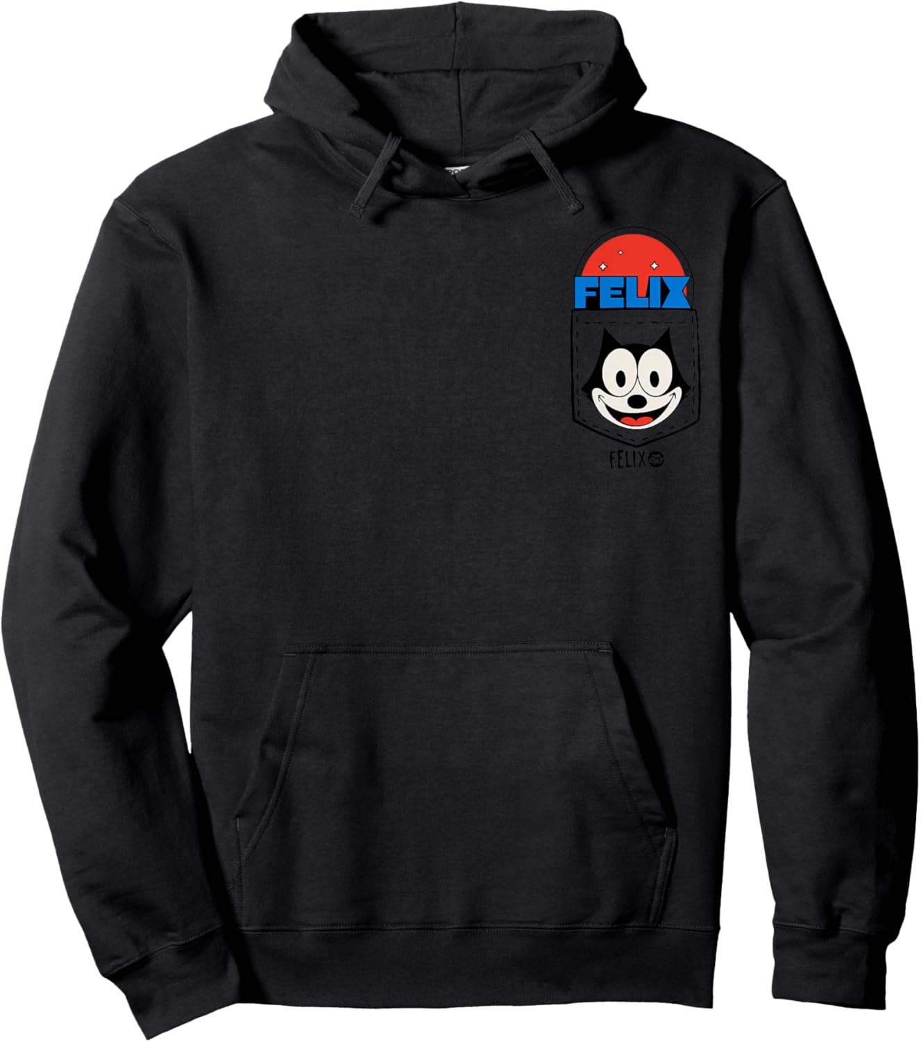 Felix The Cat Signature Grin Pocket Hoodie - Hoodie | Black