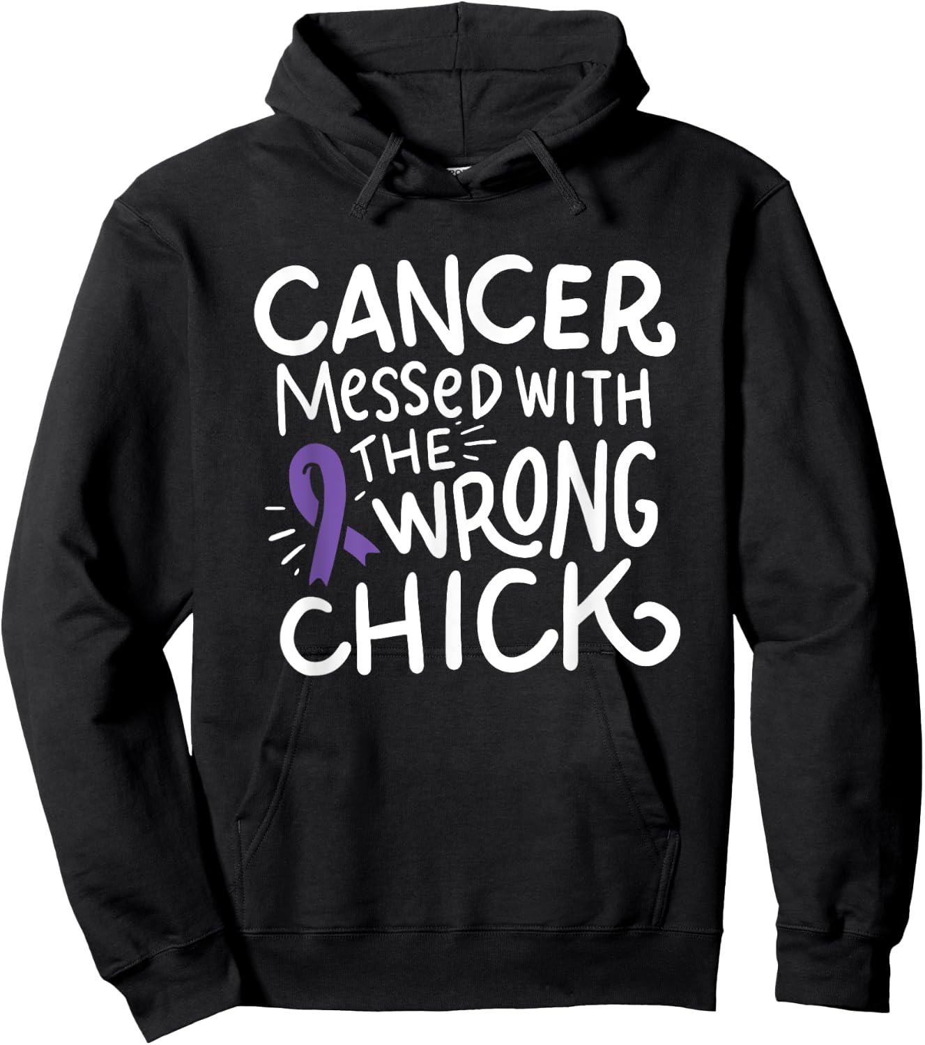 Hodgkin Lymphoma Cancer Survivor Fighter Chemo Violet Ribbon Hoodie - Hoodie | Black