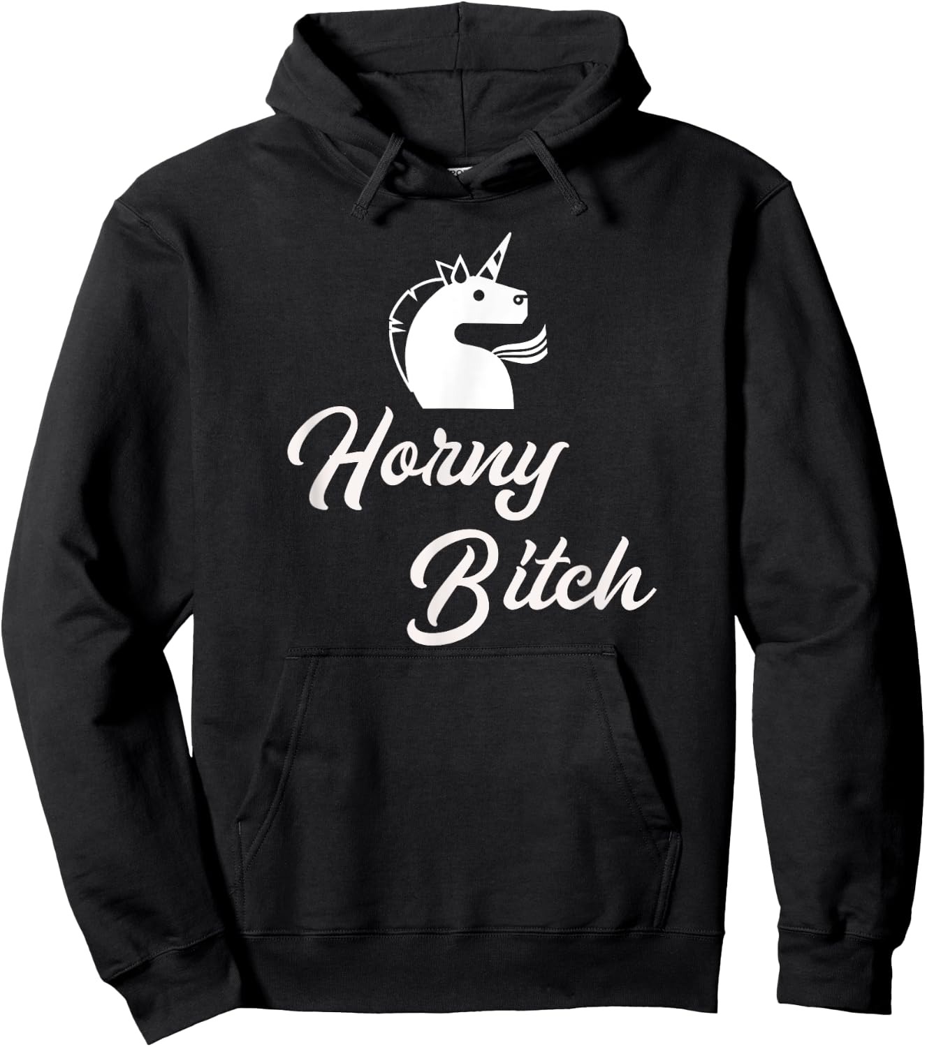 Adult Unicorn Shirt Sexy Gifts Horny Bitch Hoodie - Hoodie | Black