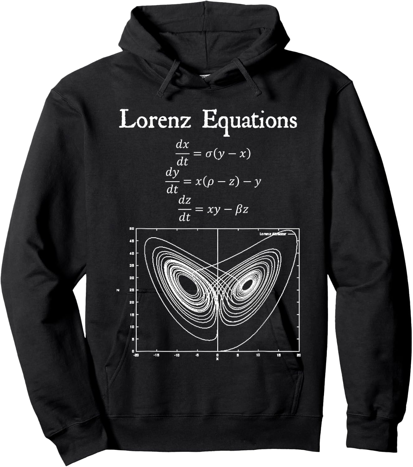 Lorenz Equations Chaos Butterfly Physics Math Teacher Nerdy Women Girls Kids Hoodie - Hoodie | Black