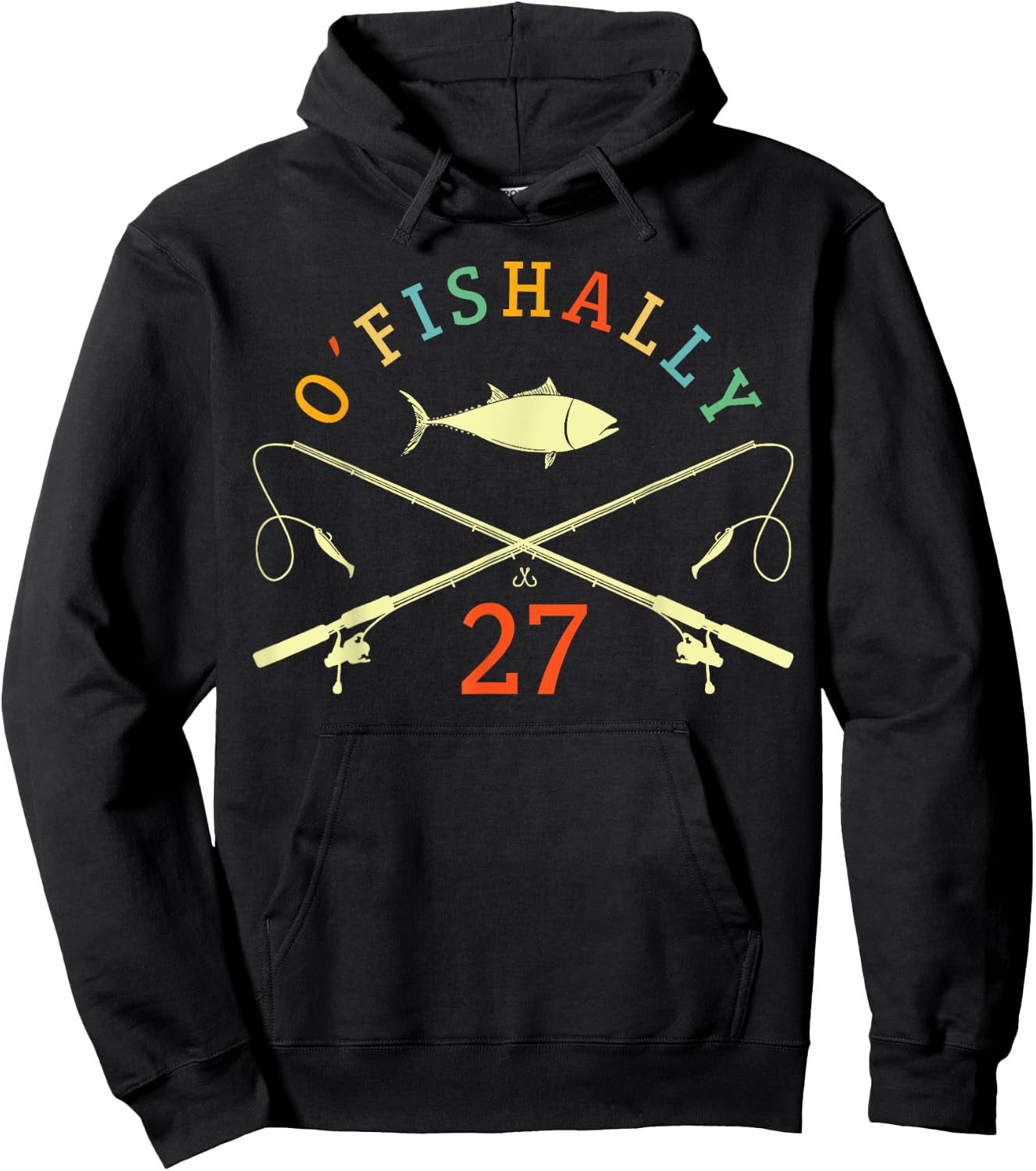 O-Fishally 27 Years Old Fisherman 27th Birthday Fishing Hoodie - Hoodie | Black