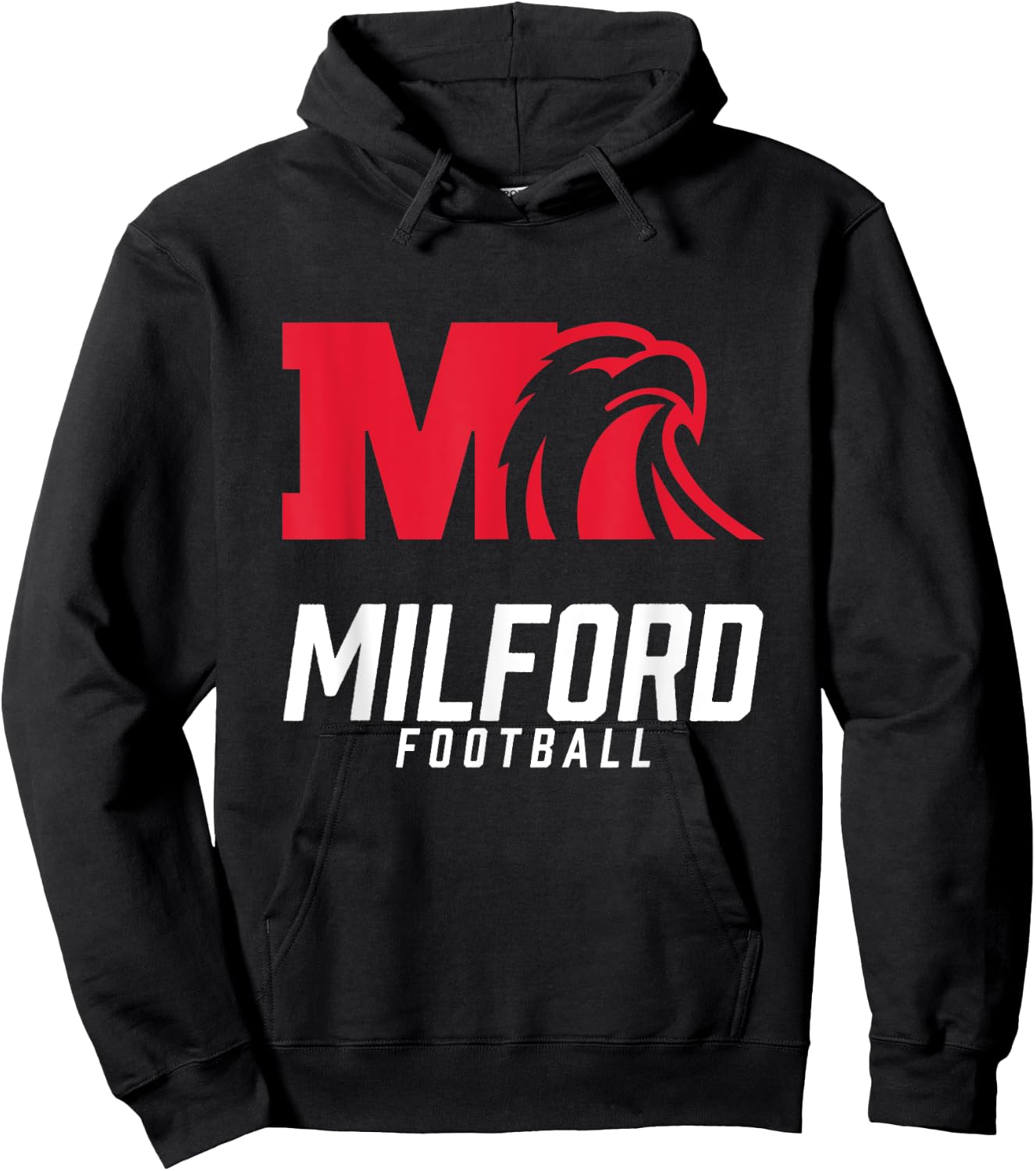 Milford Eagles Logo Football Team HS Hoodie - Hoodie | Black