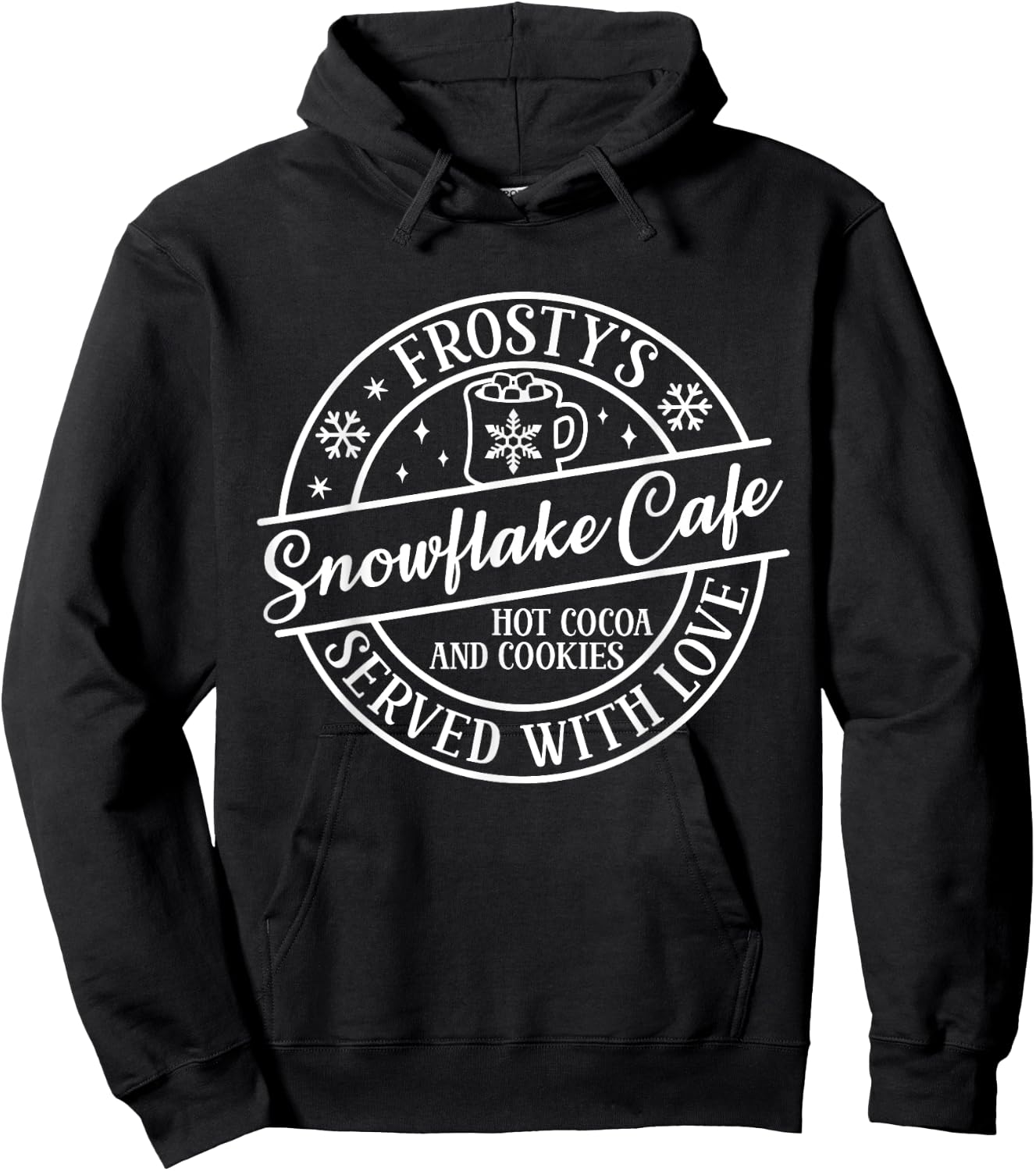 Classic Retro Frosty's Snowflake Cafe Coffee Lovers Xmas Hoodie - Hoodie | Black