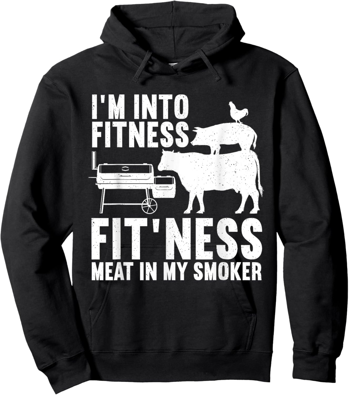 Funny BBQ Meat Smoking Art Women Barbeque Griller Hoodie - Hoodie | Black