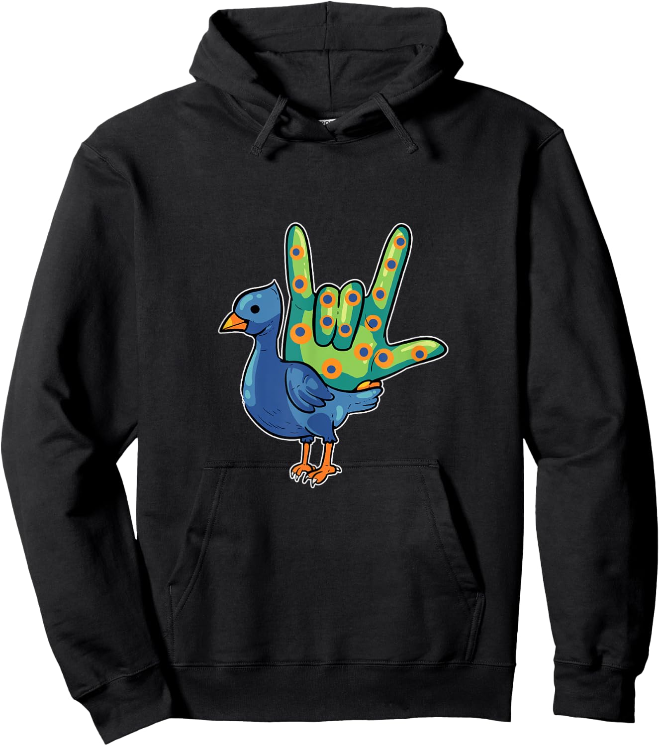 Asl Ily Shirt American Sign Language bird I love You Gift Hoodie - Hoodie | Black
