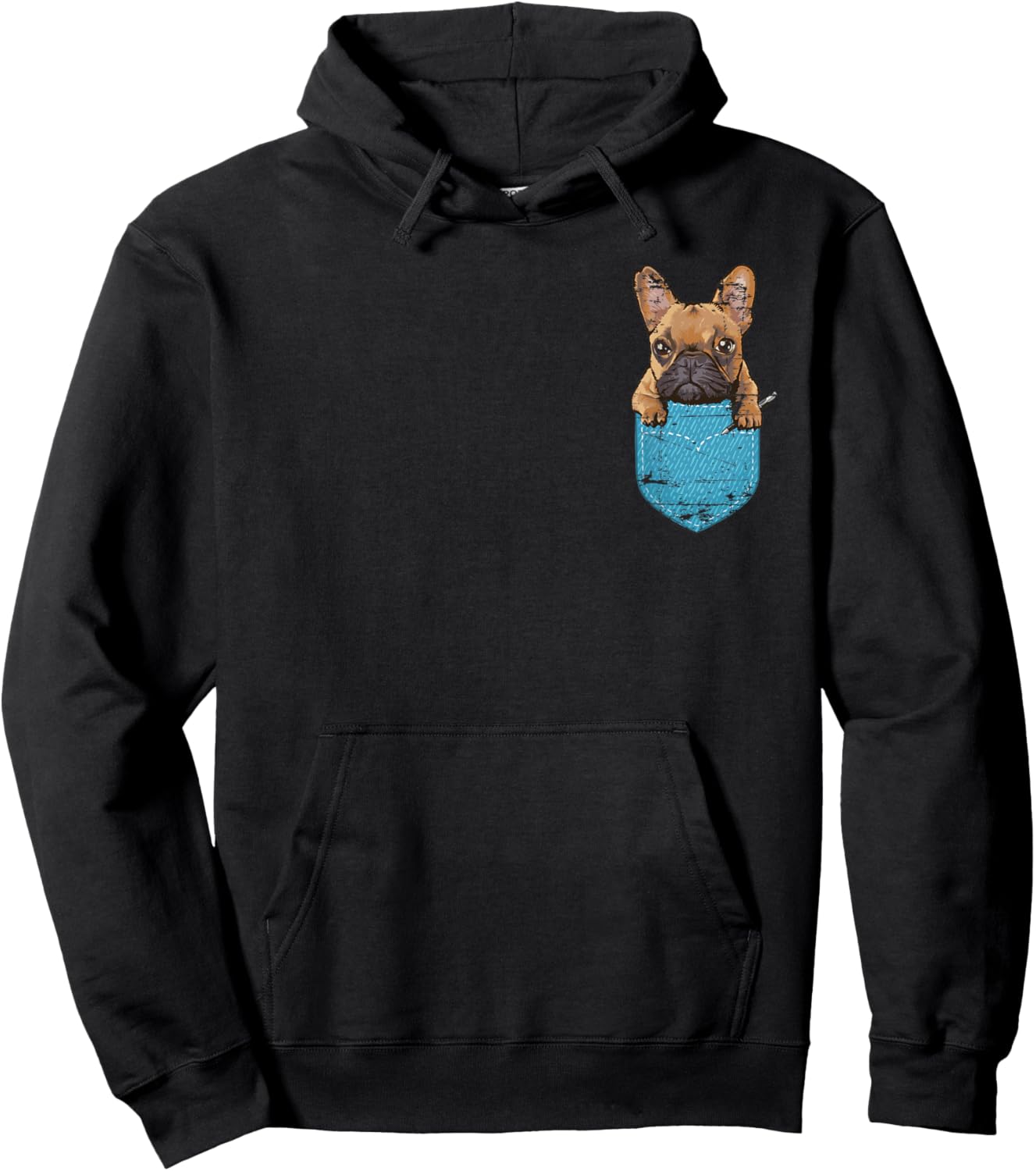 Cute Pet Animal Dog Breeder Gift Pocket French Bulldog Men Women Girls Kids Hoodie - Hoodie | Black