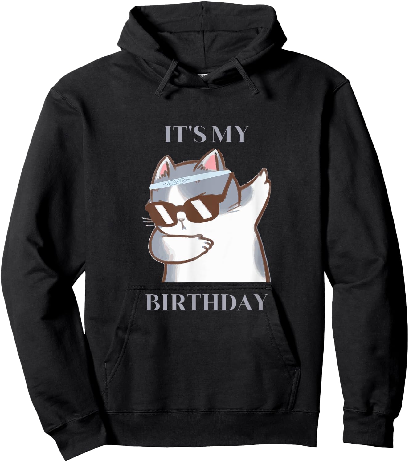 It's My Birthday Dabbing Cat Dab Dance Women Girls Kids Hoodie - Hoodie | Black